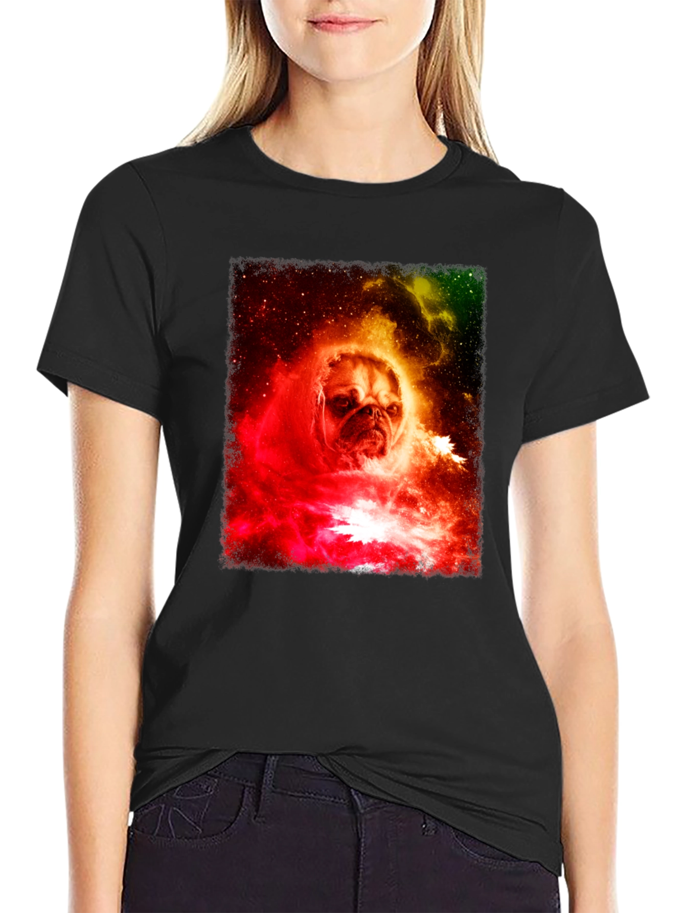 Pug in Space Graphic Tee - Unique Design
