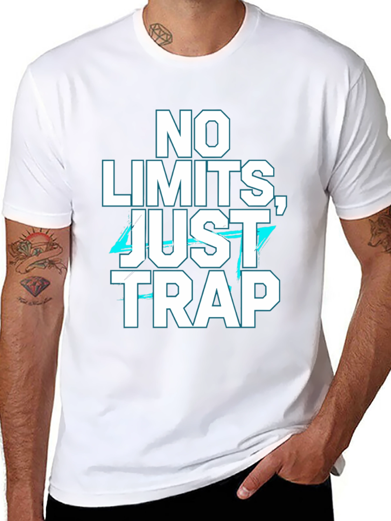 No Limits Just Trap Black Graphic T-Shirt