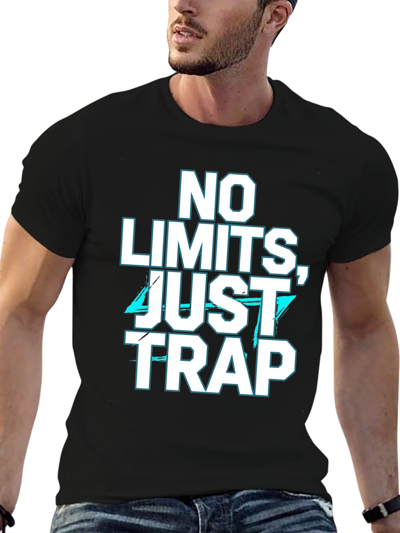 No Limits Just Trap Black Graphic T-Shirt