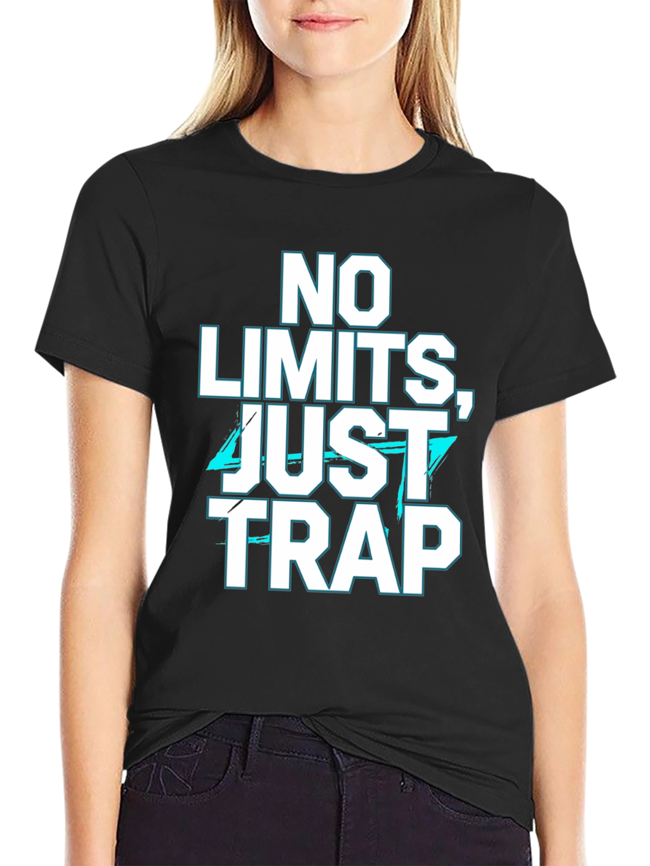 No Limits Just Trap Black Graphic T-Shirt