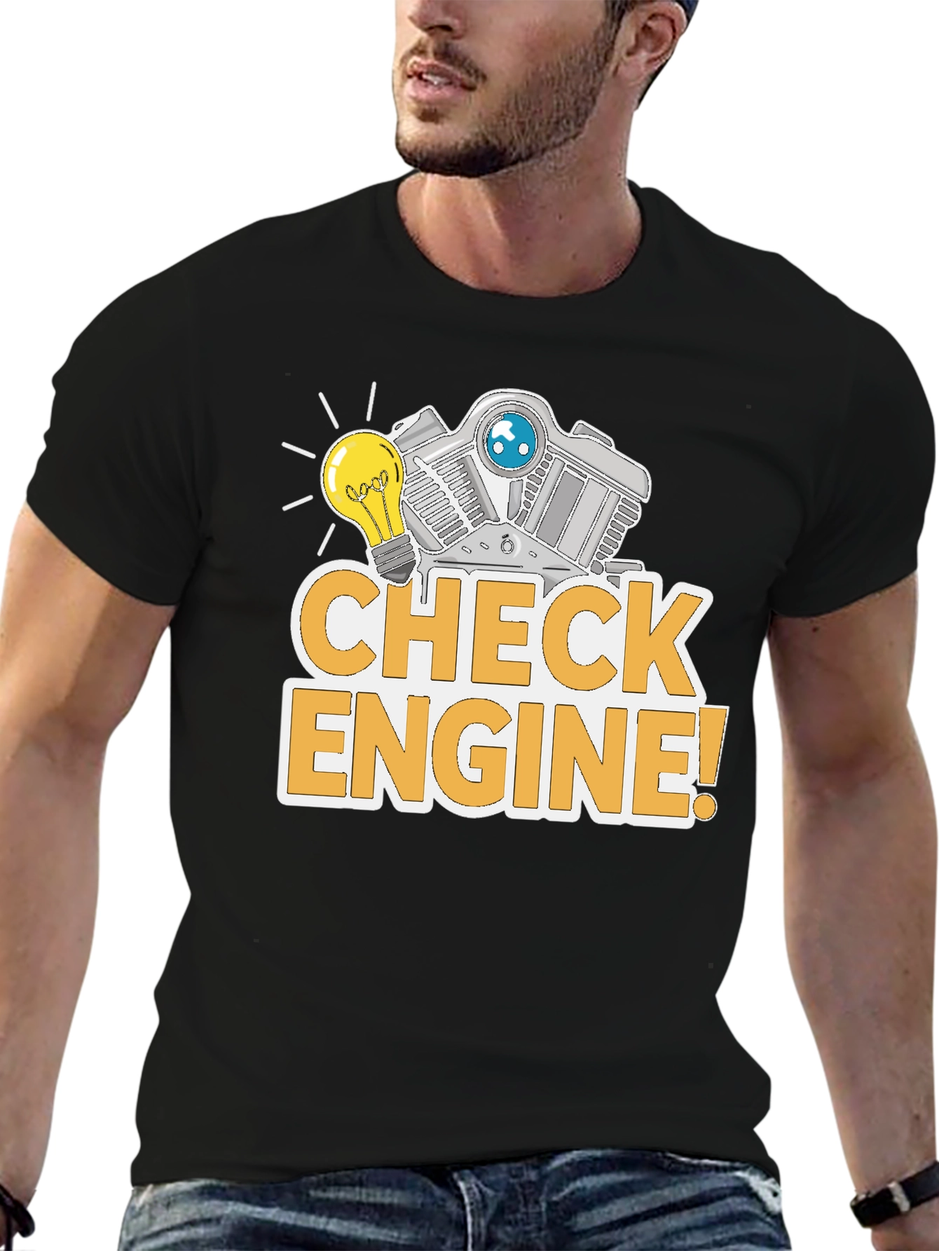 Check Engine Funny T-Shirt Mechanic Gift