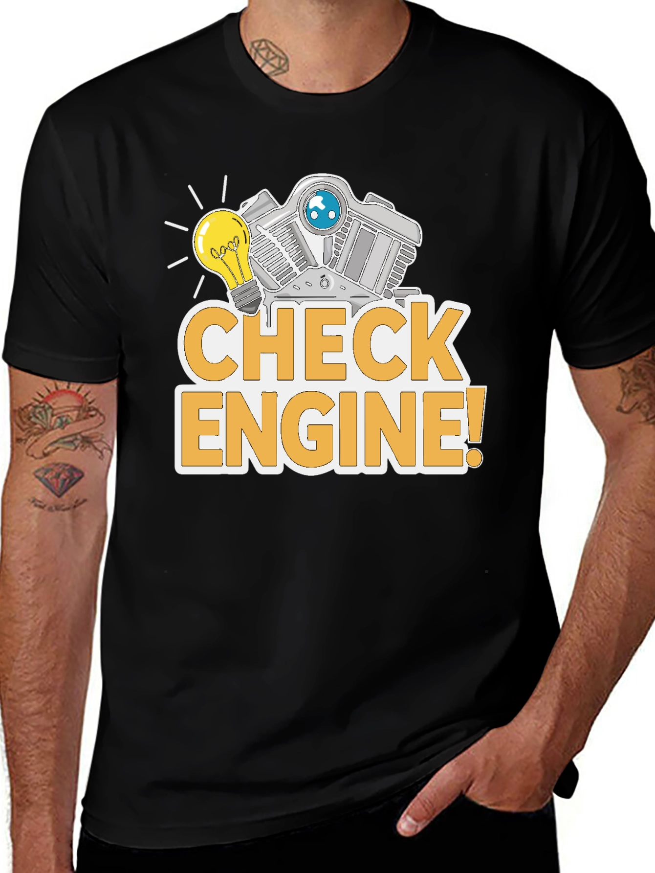 Check Engine Funny T-Shirt Mechanic Gift