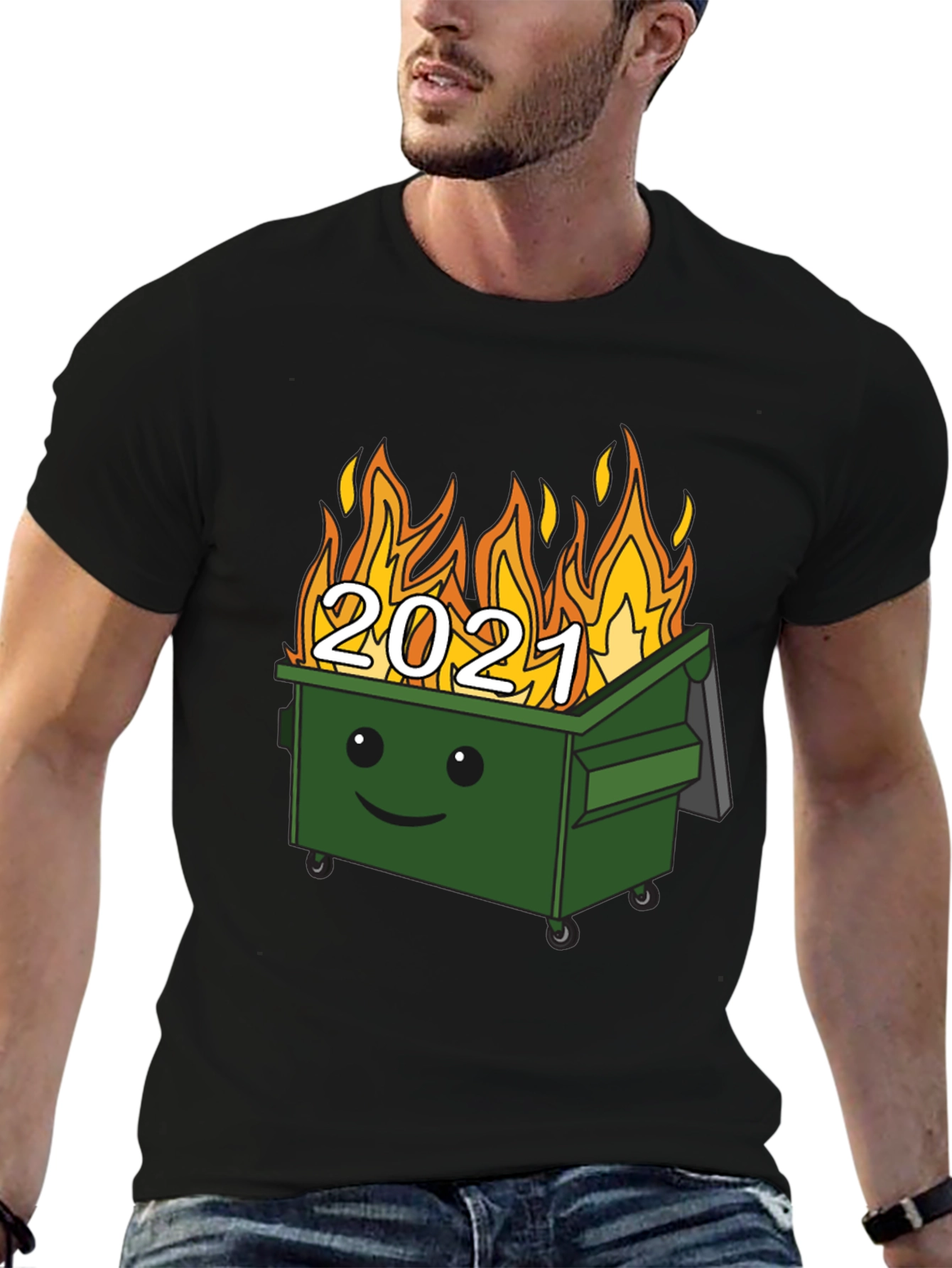 2021 Dumpster Fire Graphic Tee - Unisex Black T-Shirt