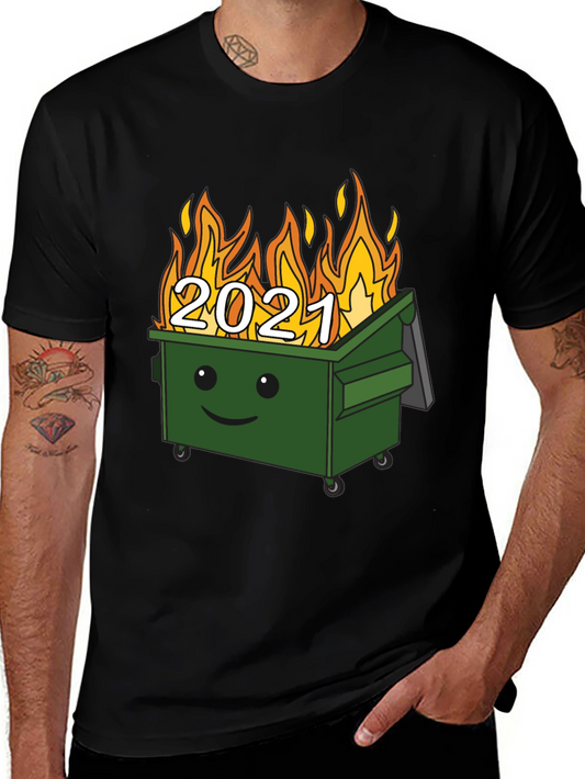 2021 Dumpster Fire Graphic Tee - Unisex Black T-Shirt