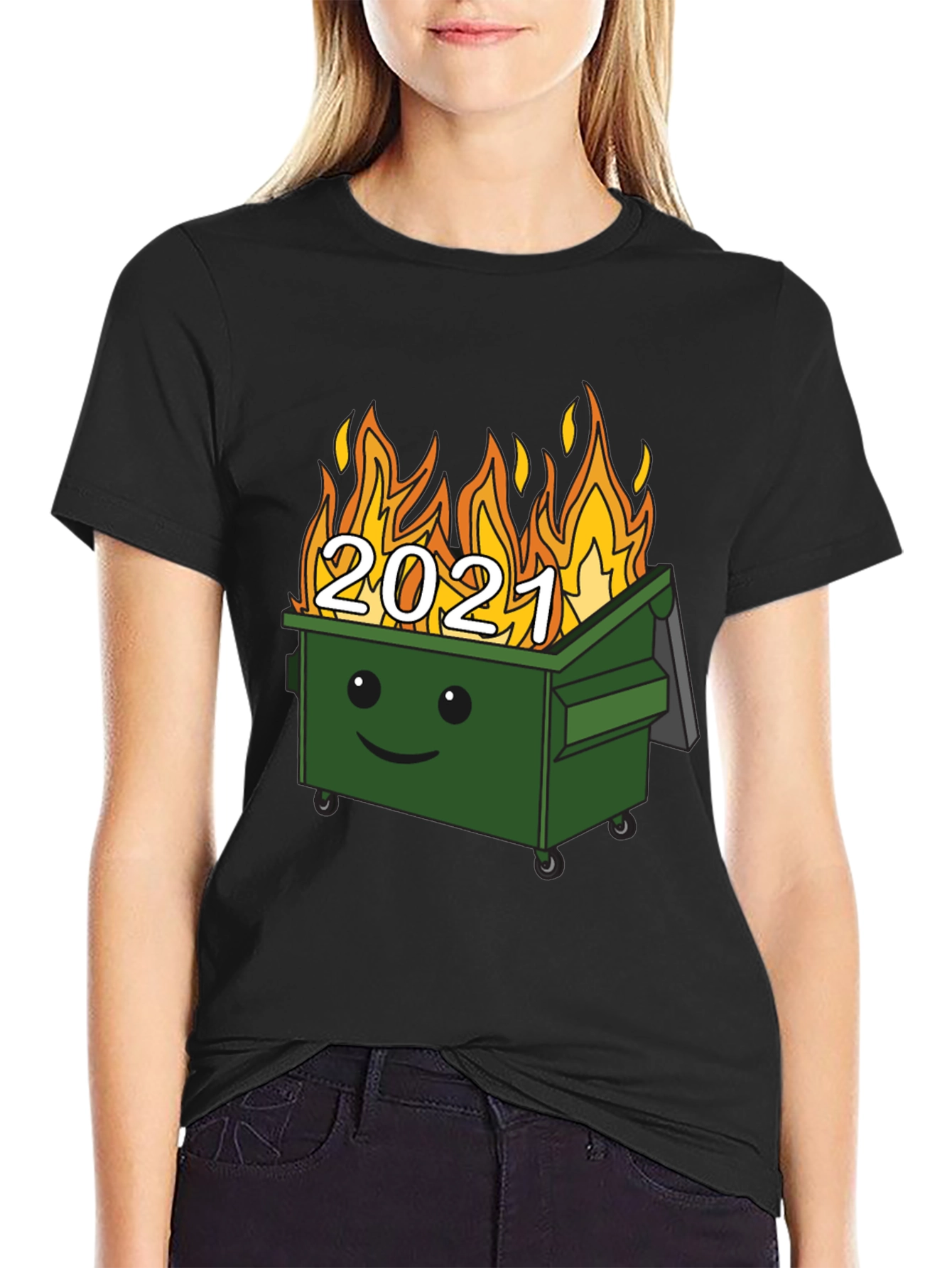 2021 Dumpster Fire Graphic Tee - Unisex Black T-Shirt
