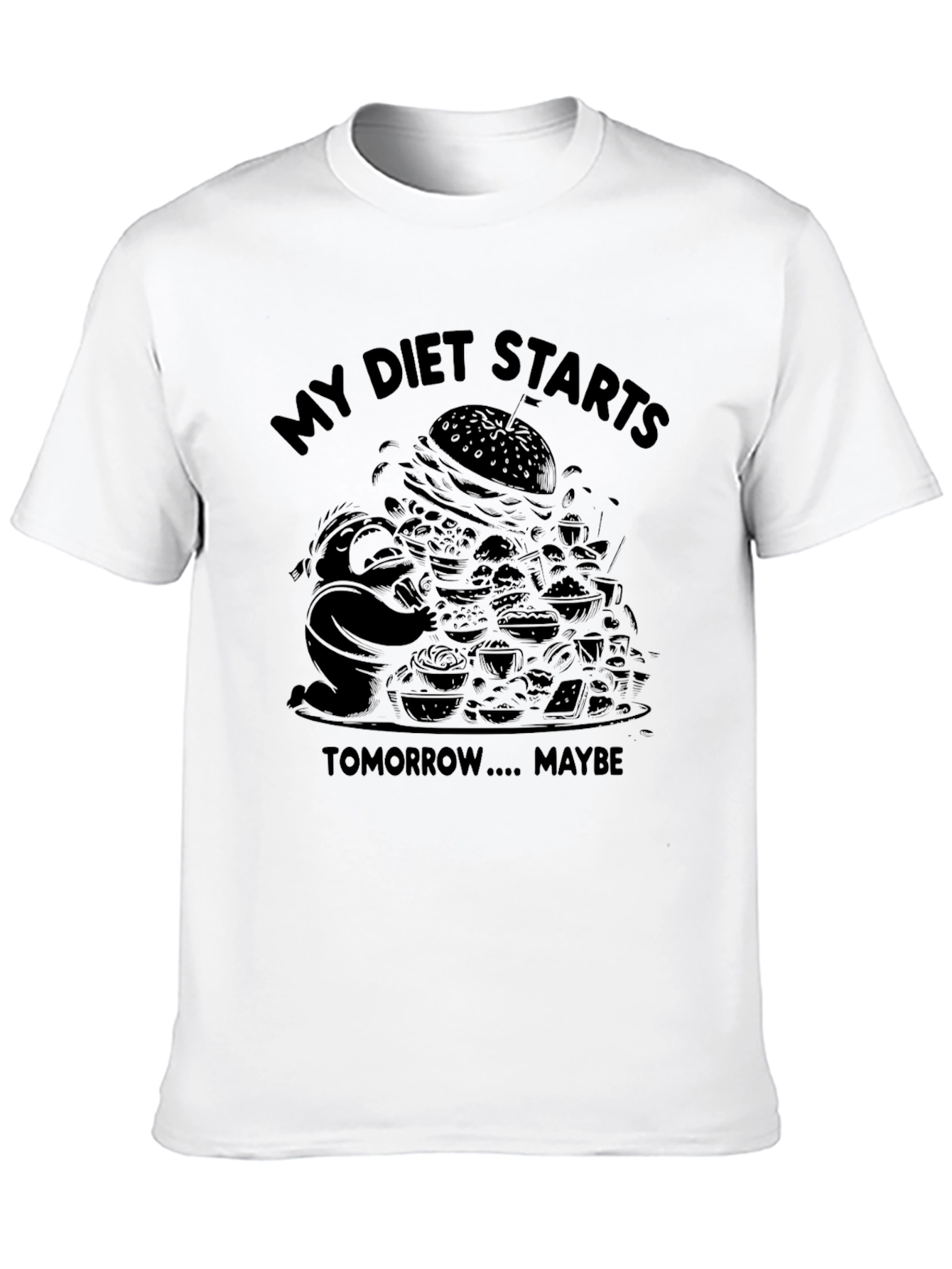 Diet Starts Tomorrow Funny Graphic Tee