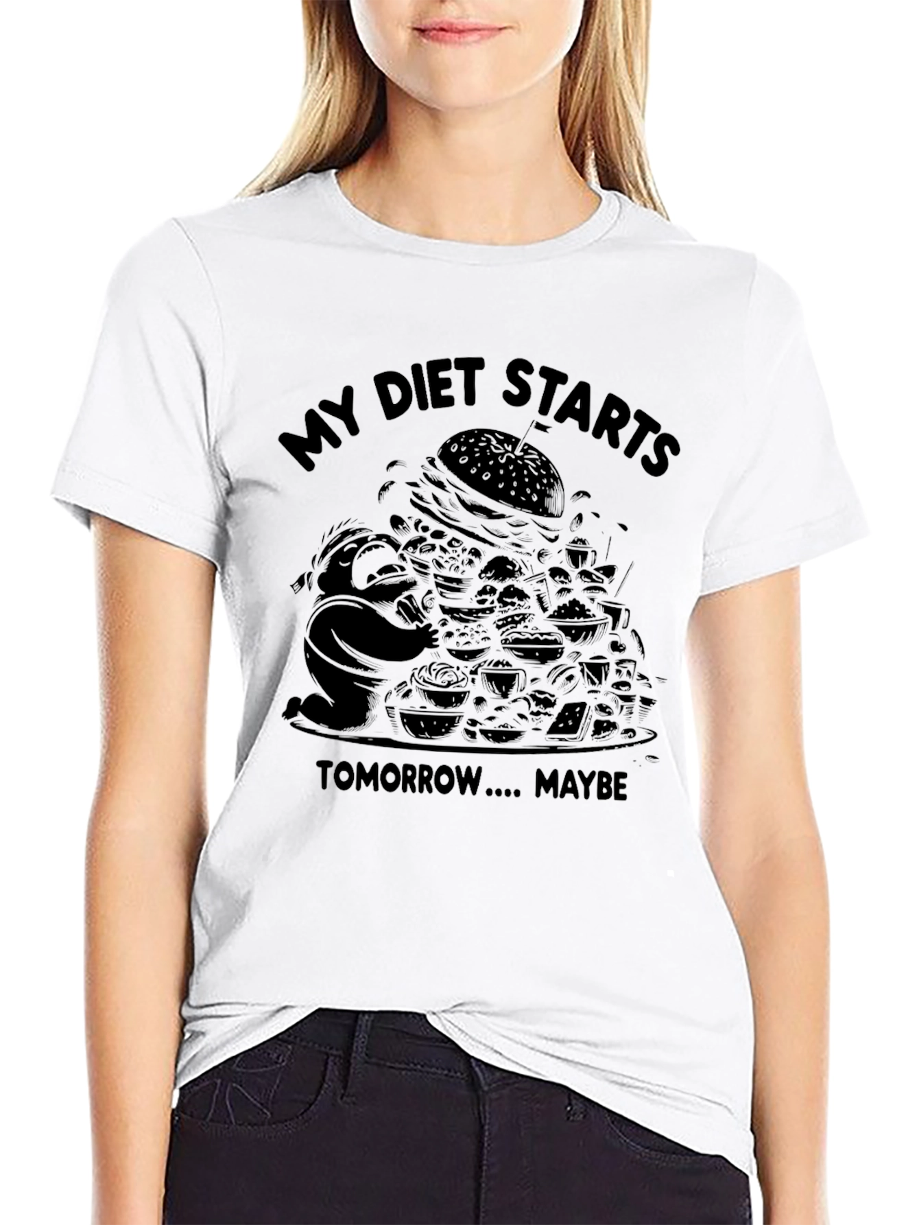 Diet Starts Tomorrow Funny Graphic Tee