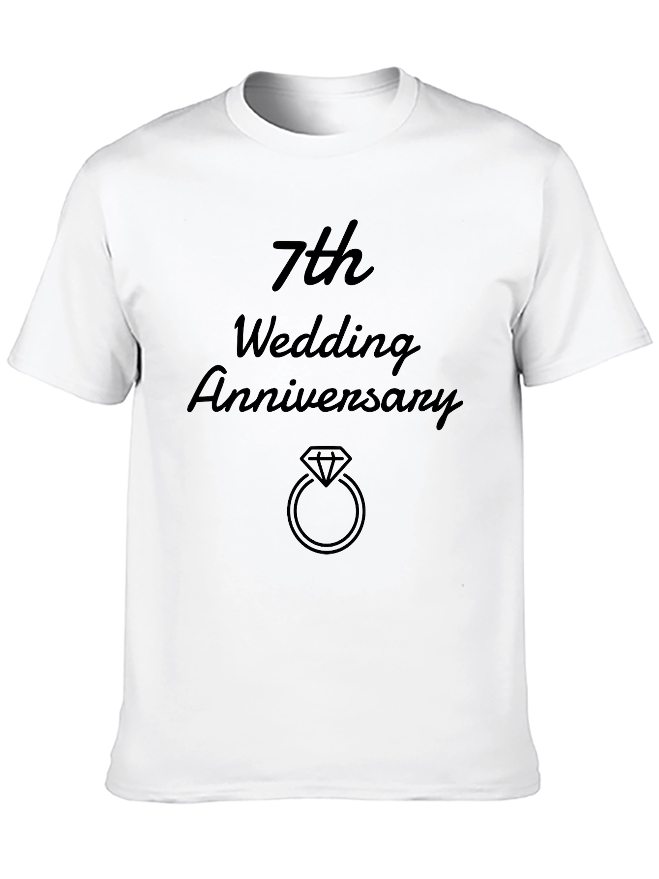 7th Wedding Anniversary T-Shirt Ring Graphic