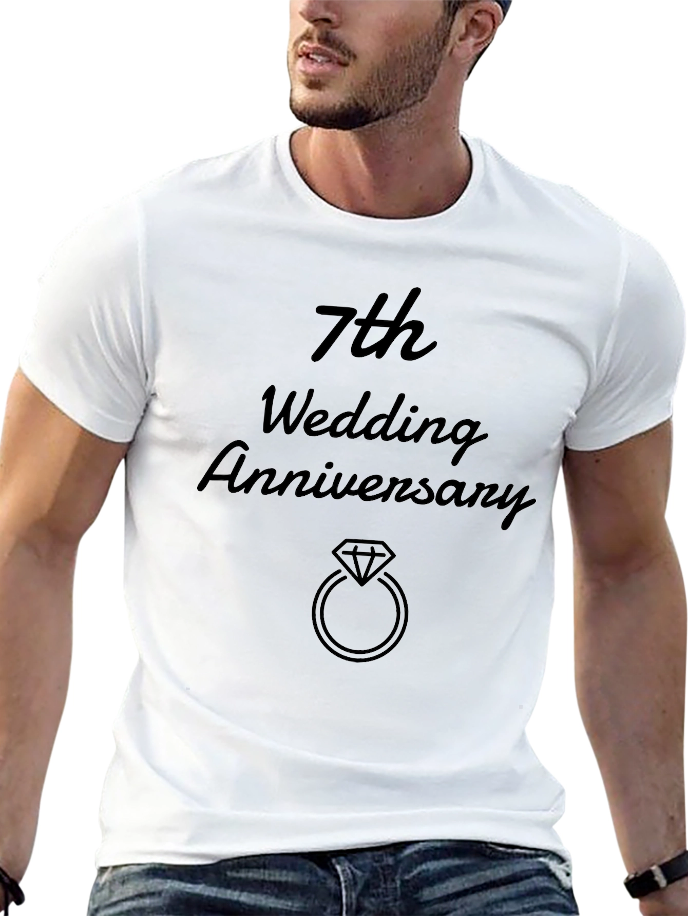 7th Wedding Anniversary T-Shirt Ring Graphic