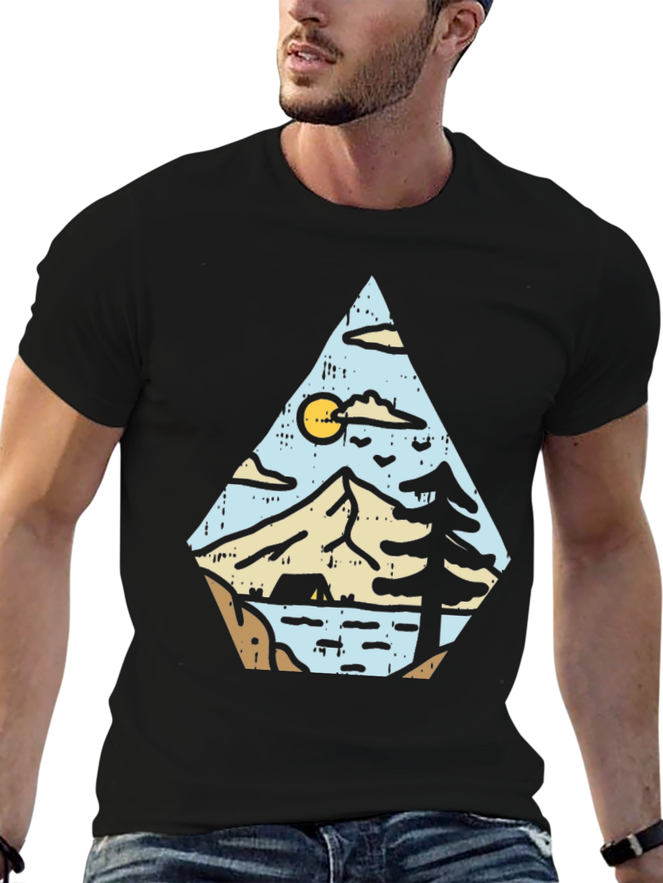 Outdoor Adventure Graphic Tee - Black