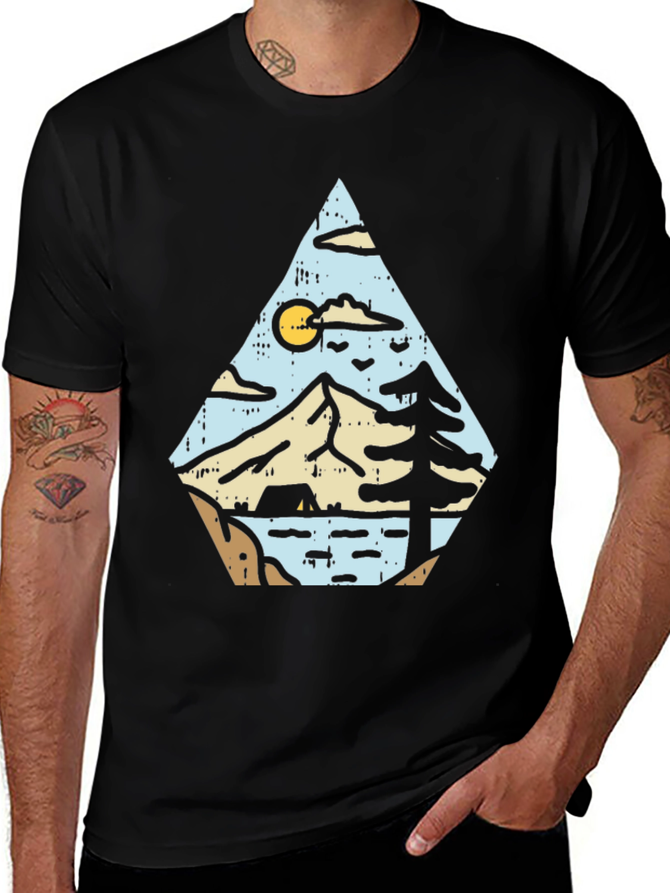 Outdoor Adventure Graphic Tee - Black