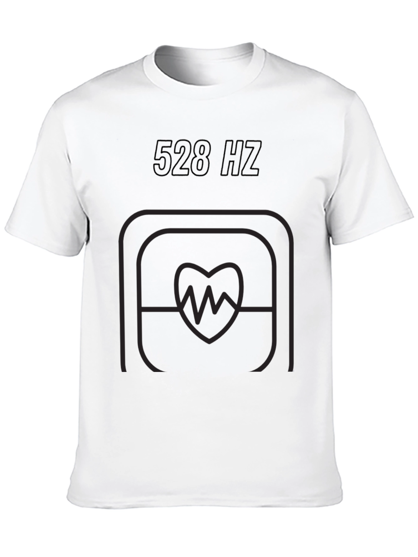 528 Hz Heartbeat Graphic Tee - Black