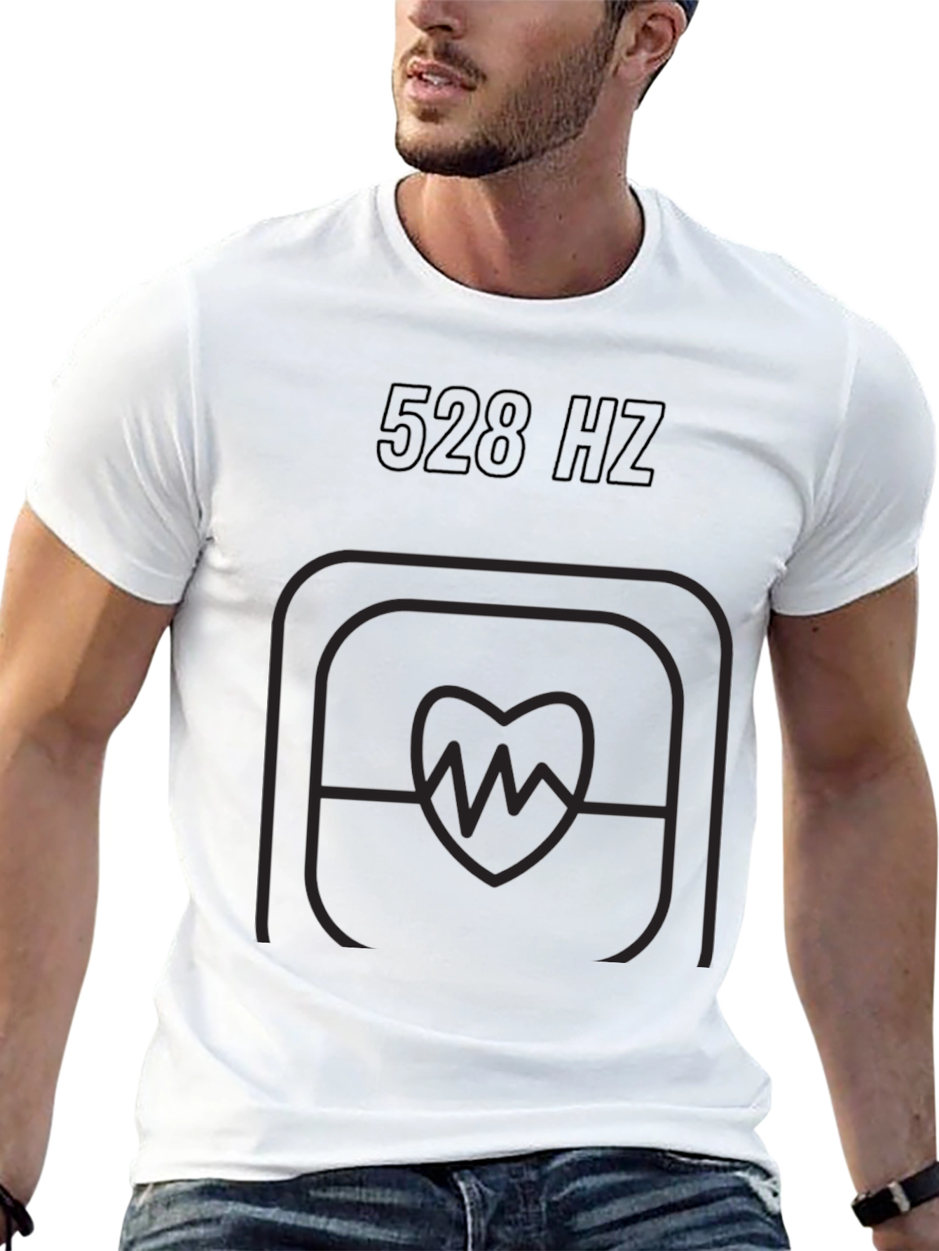 528 Hz Heartbeat Graphic Tee - Black