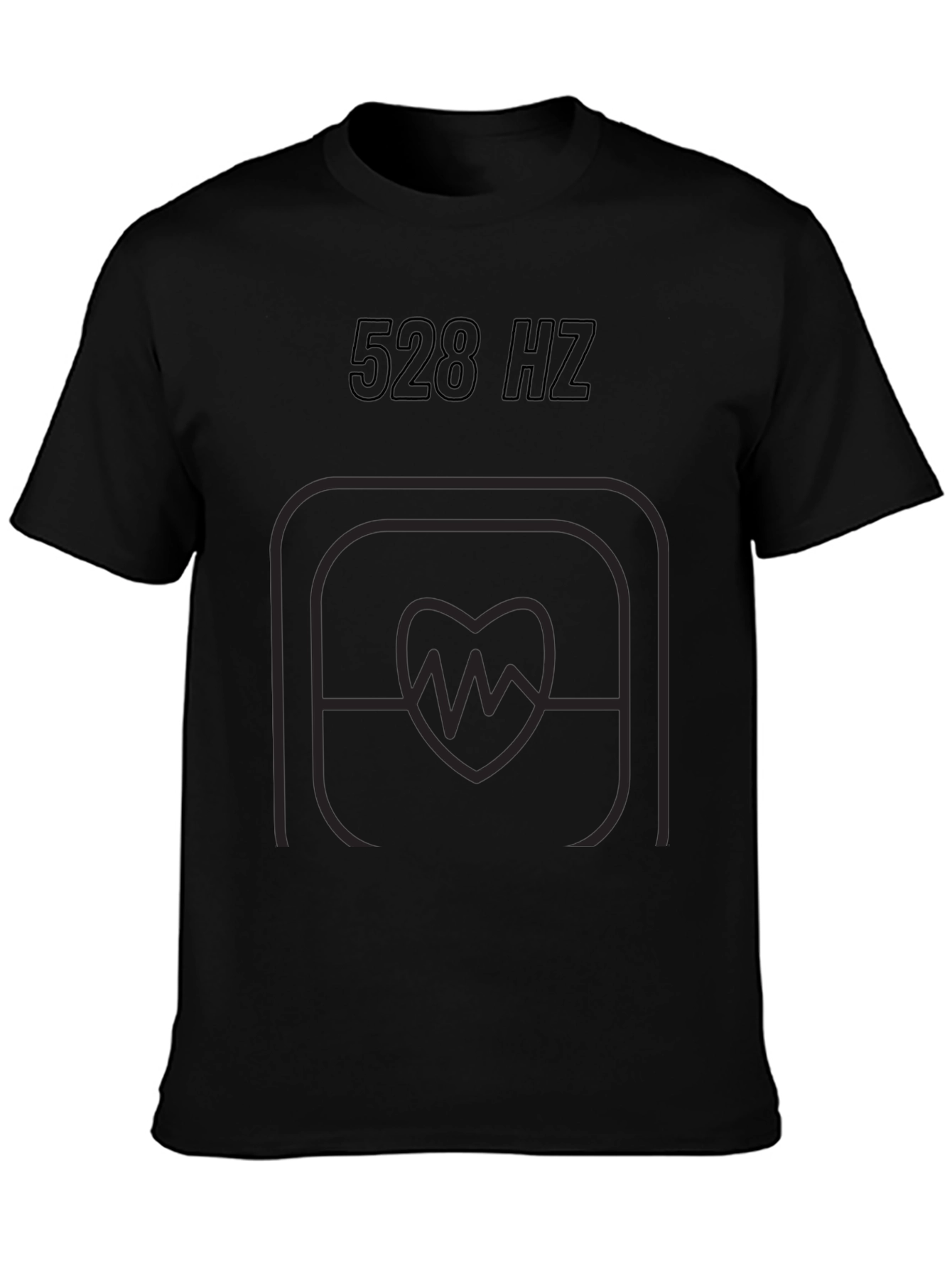 528 Hz Heartbeat Graphic Tee - Black