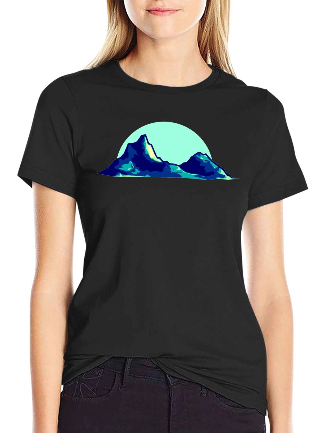 Mountainscape Graphic Black T-Shirt