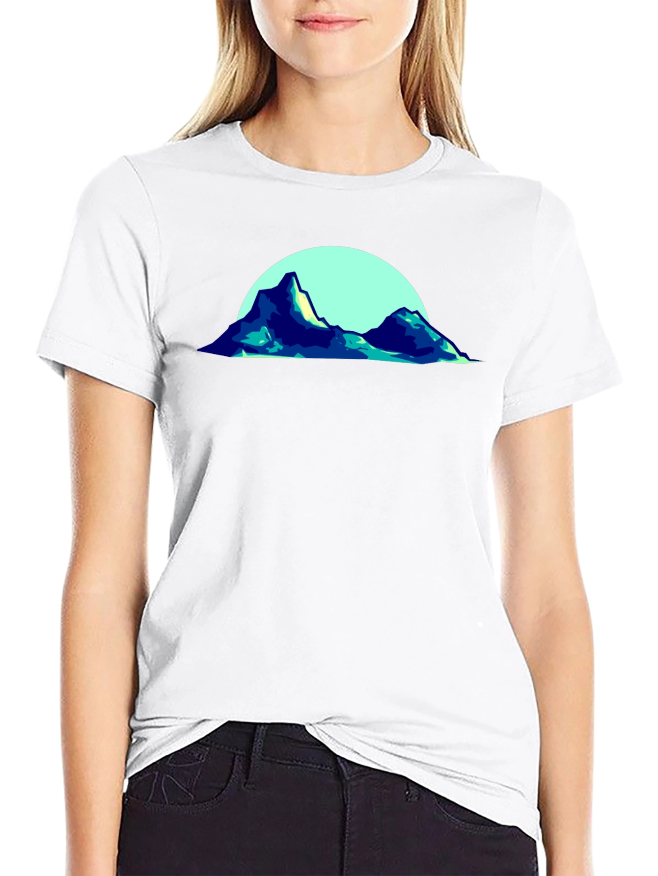 Mountainscape Graphic Black T-Shirt