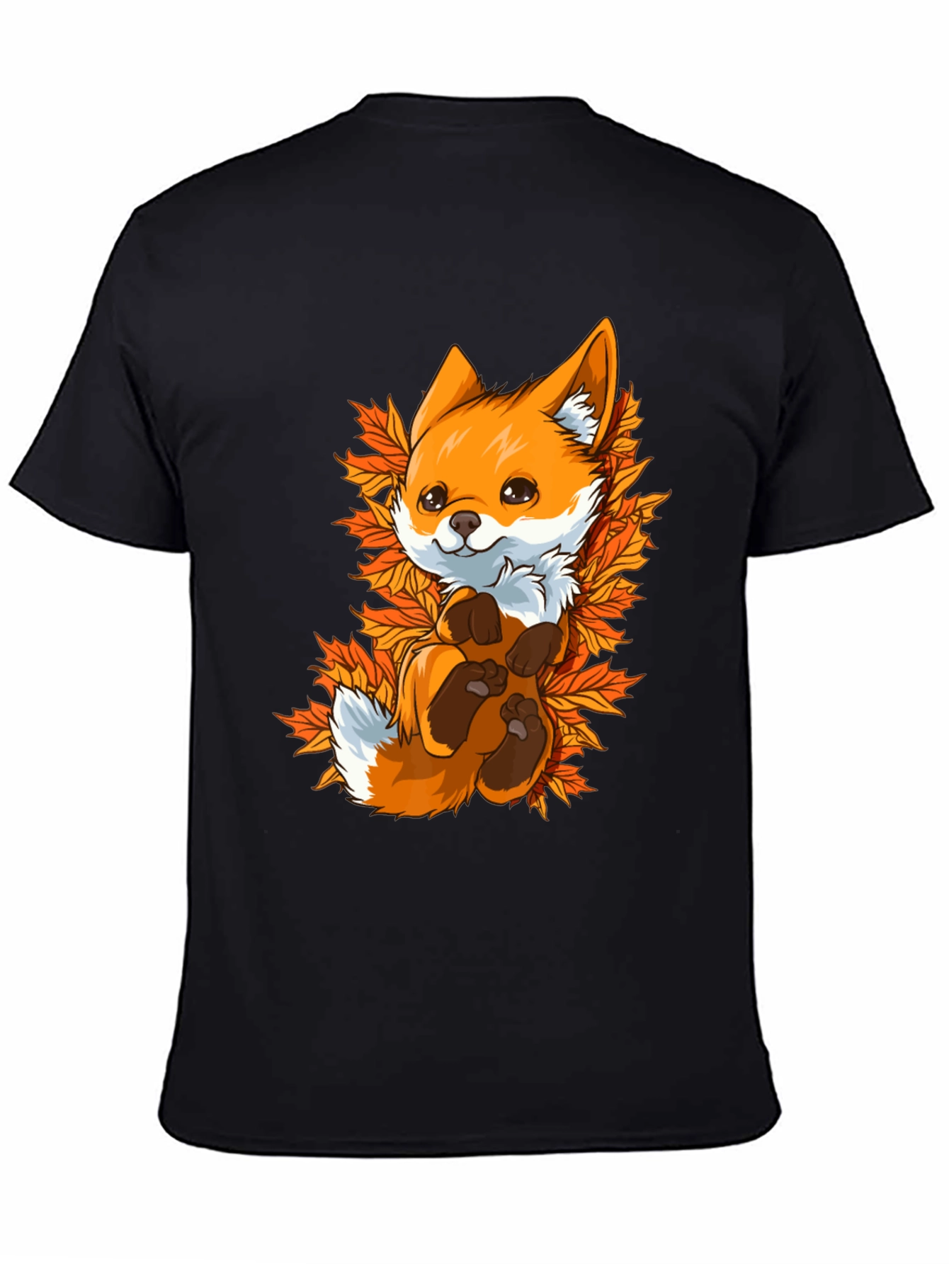 Cute Fox in Autumn Leaves Graphic Tee - Unisex