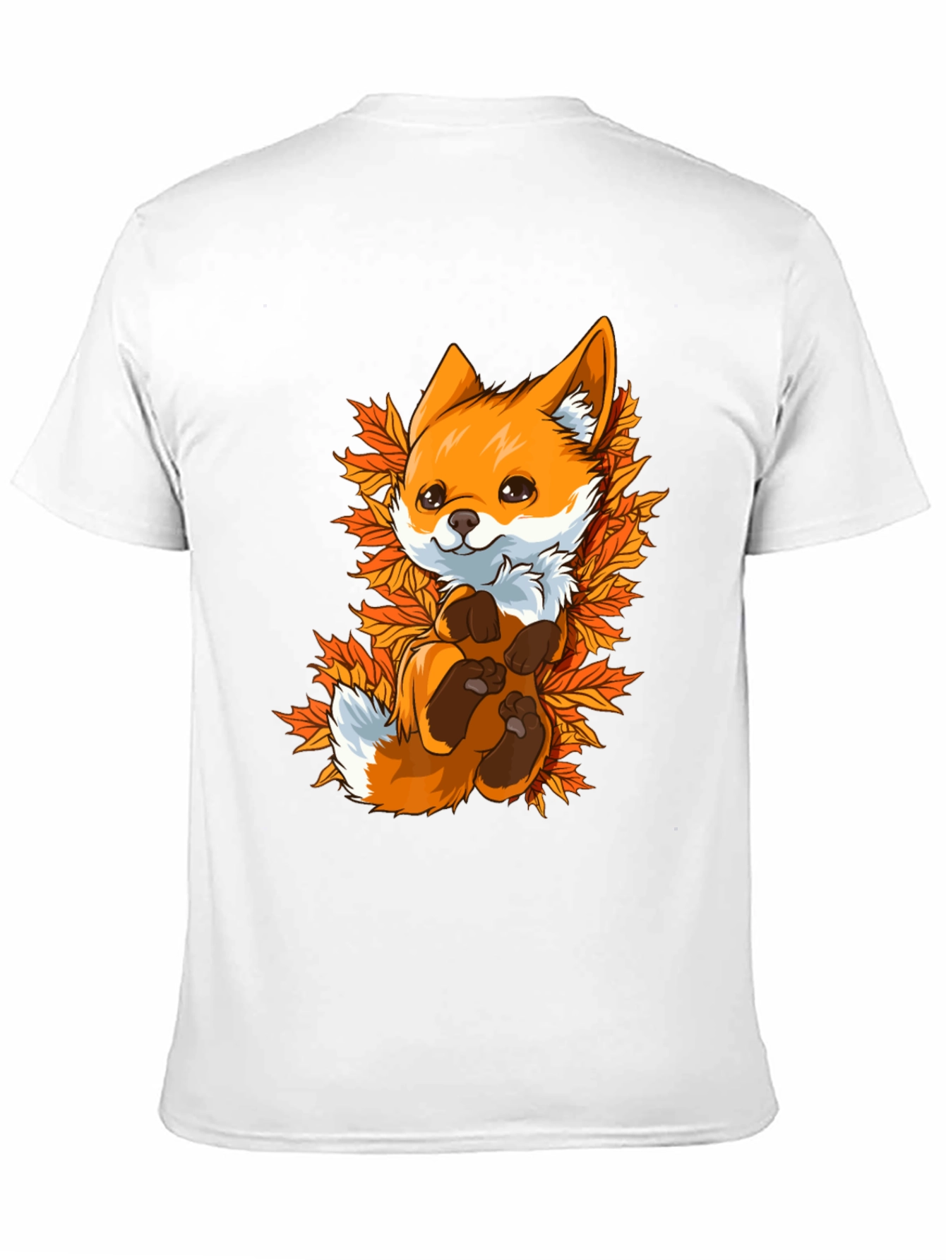 Cute Fox in Autumn Leaves Graphic Tee - Unisex