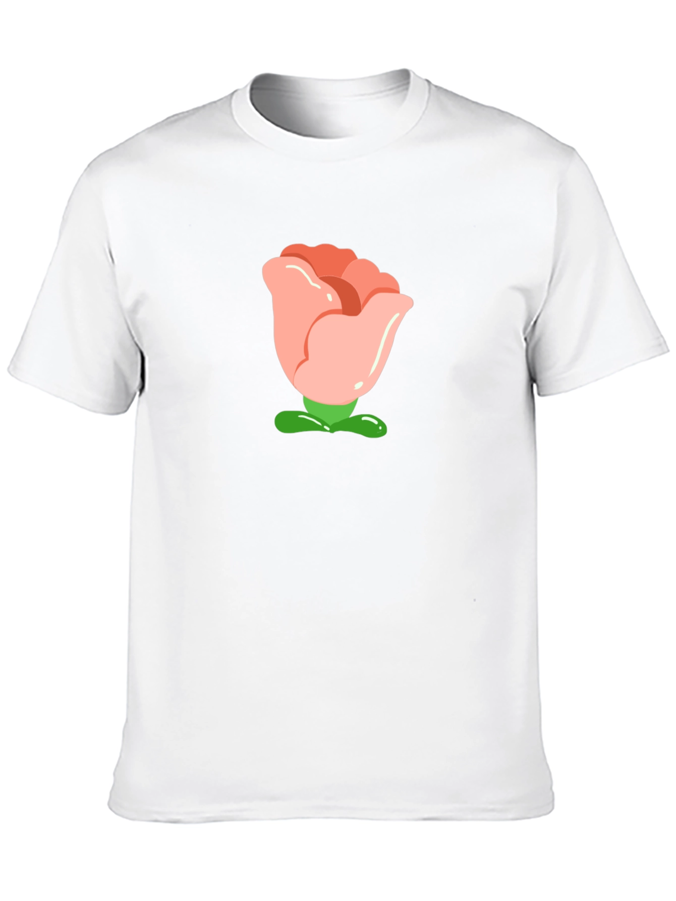 Cartoon Rose Graphic Tee - Black