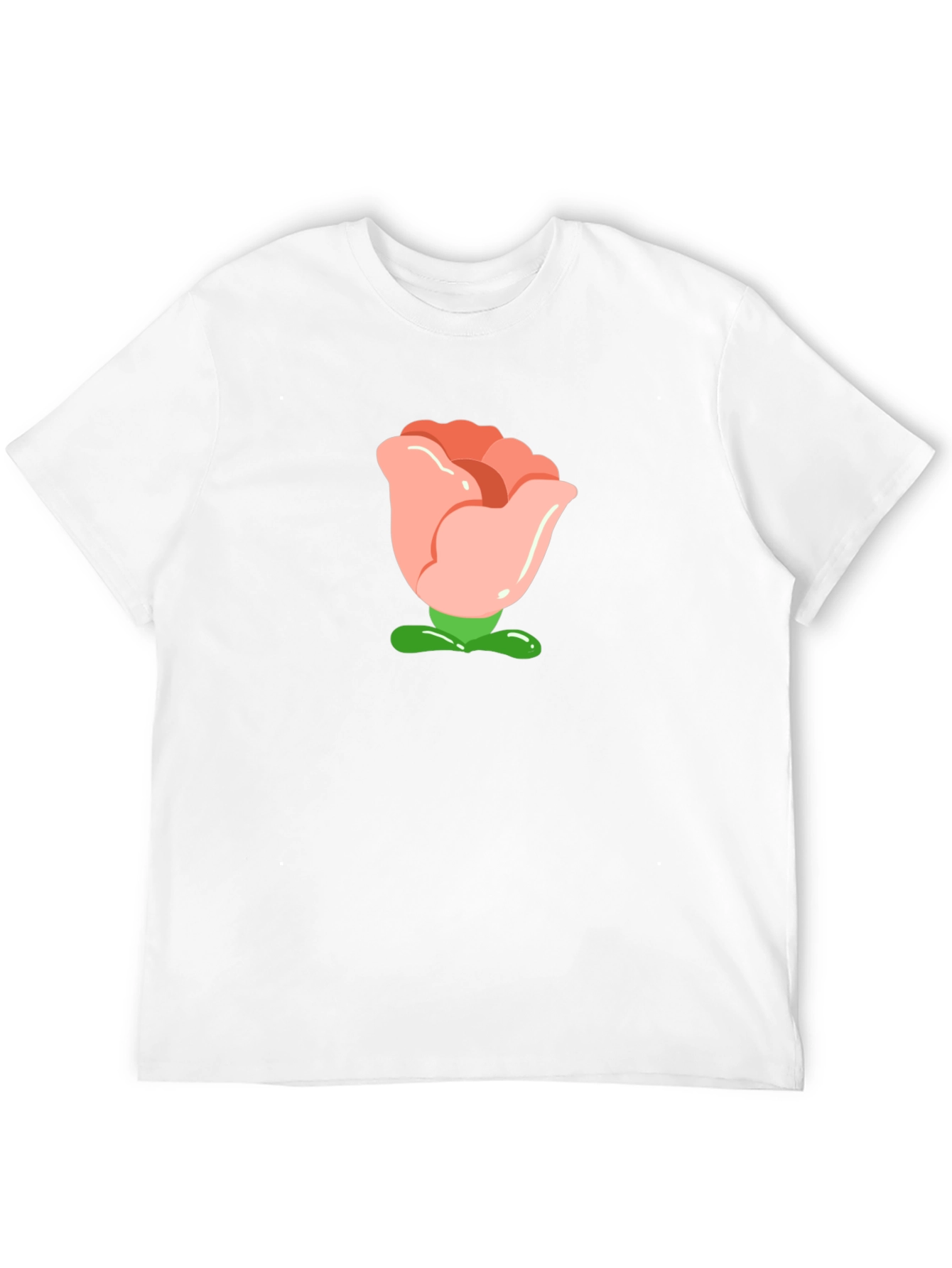 Cartoon Rose Graphic Tee - Black