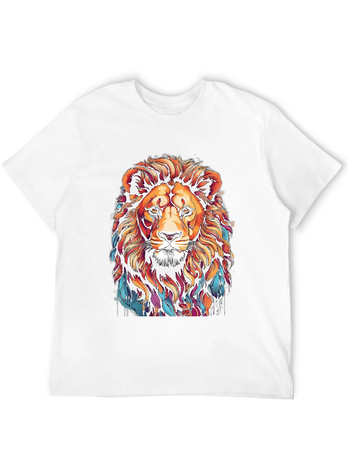 Lion Graphic Print T-Shirt - Stylish Mens Tee