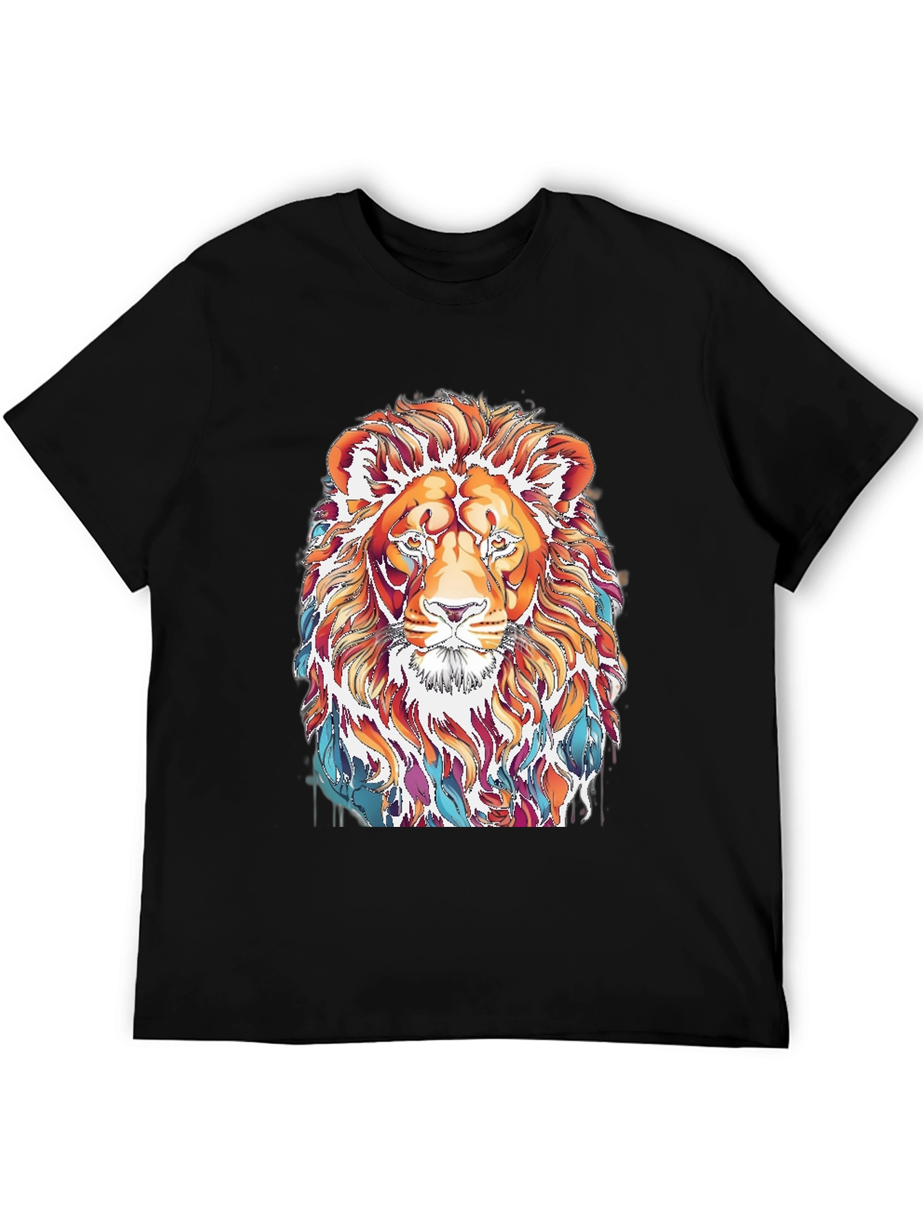 Lion Graphic Print T-Shirt - Stylish Mens Tee