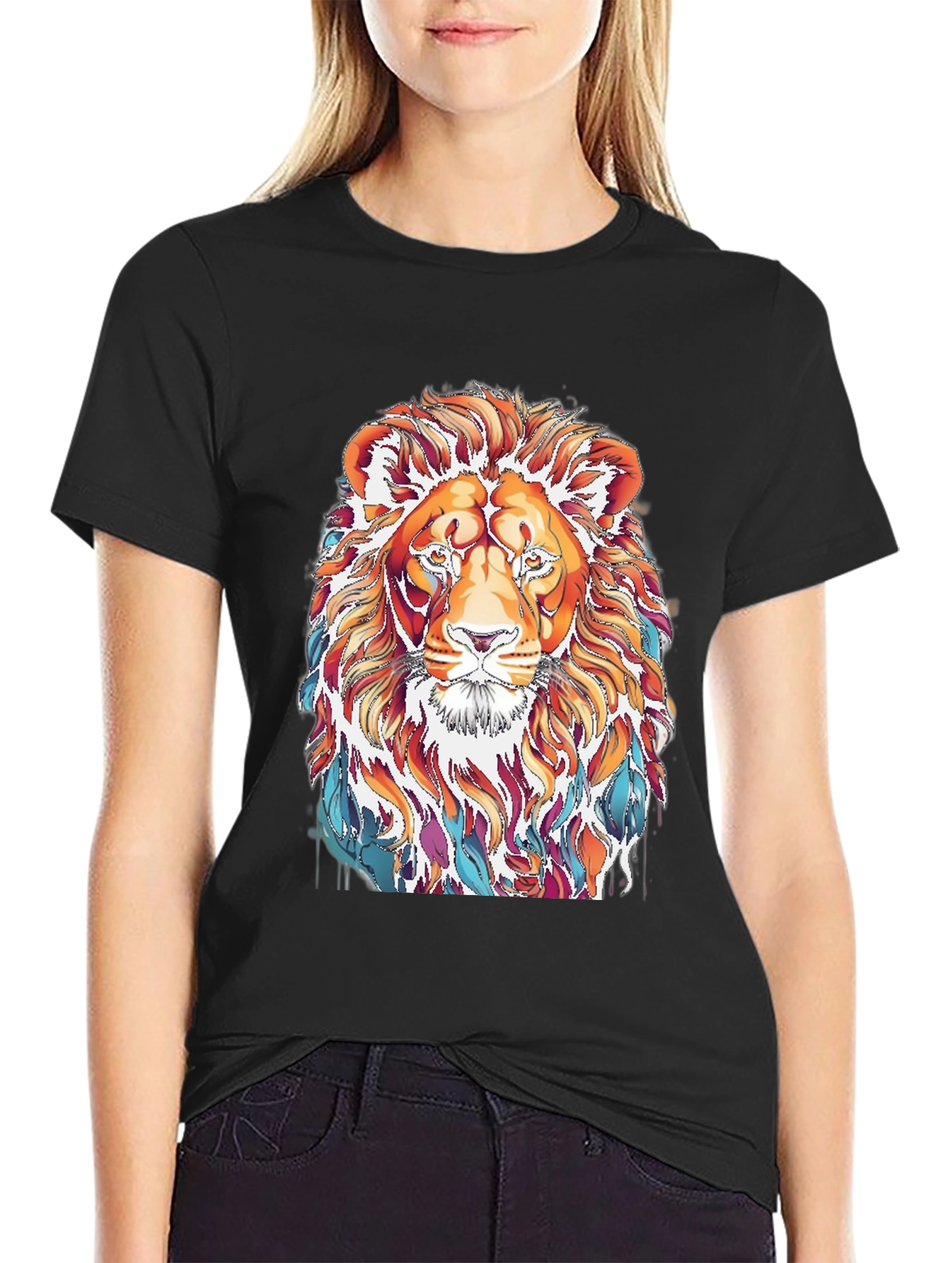 Lion Graphic Print T-Shirt - Stylish Mens Tee