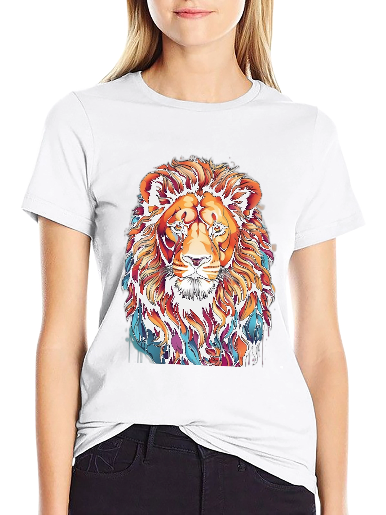 Lion Graphic Print T-Shirt - Stylish Mens Tee