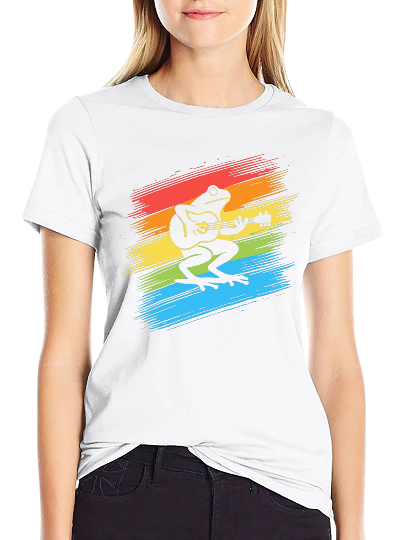 Frog Guitarist Graphic Tee - Black T-Shirt