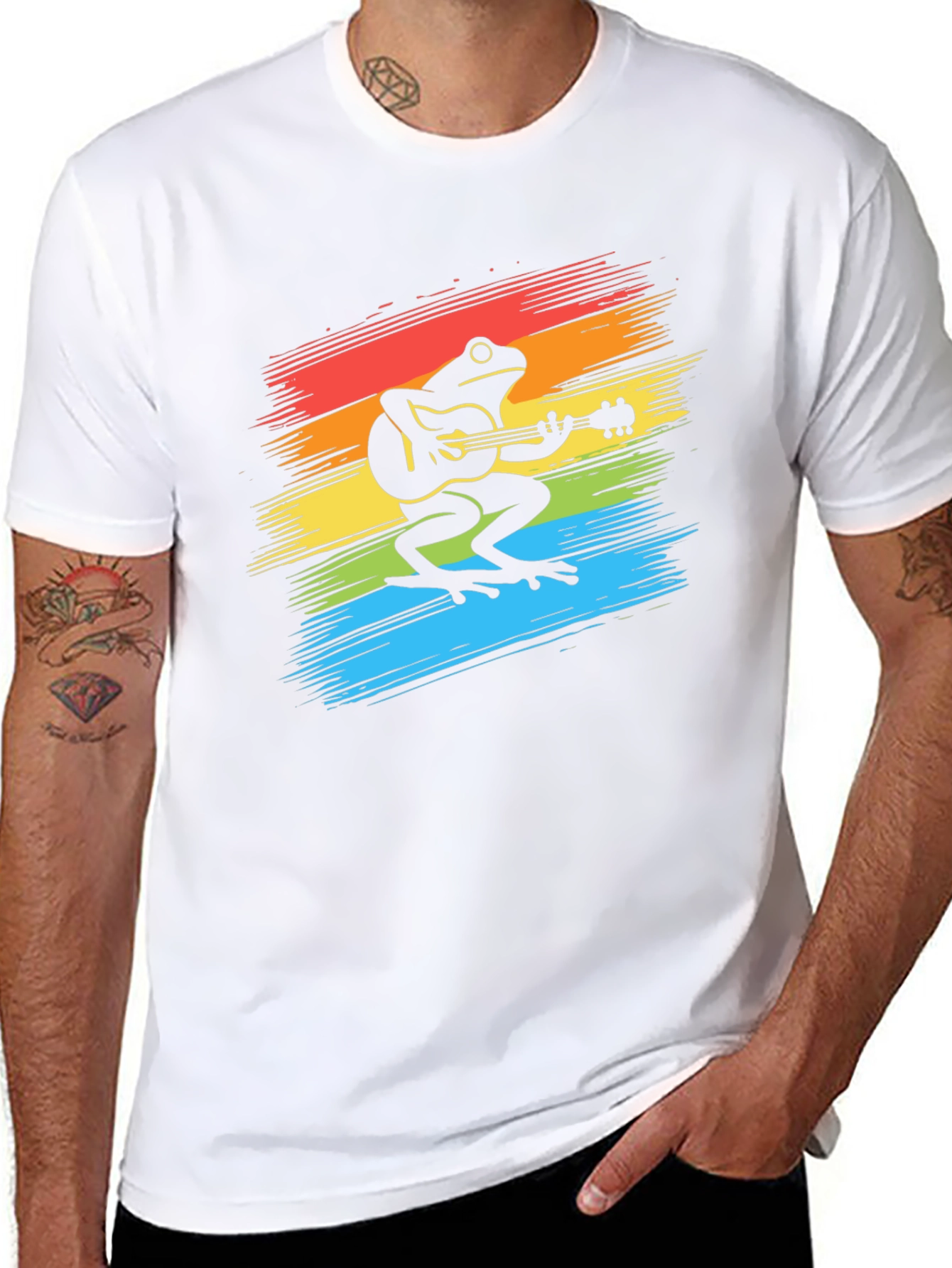 Frog Guitarist Graphic Tee - Black T-Shirt