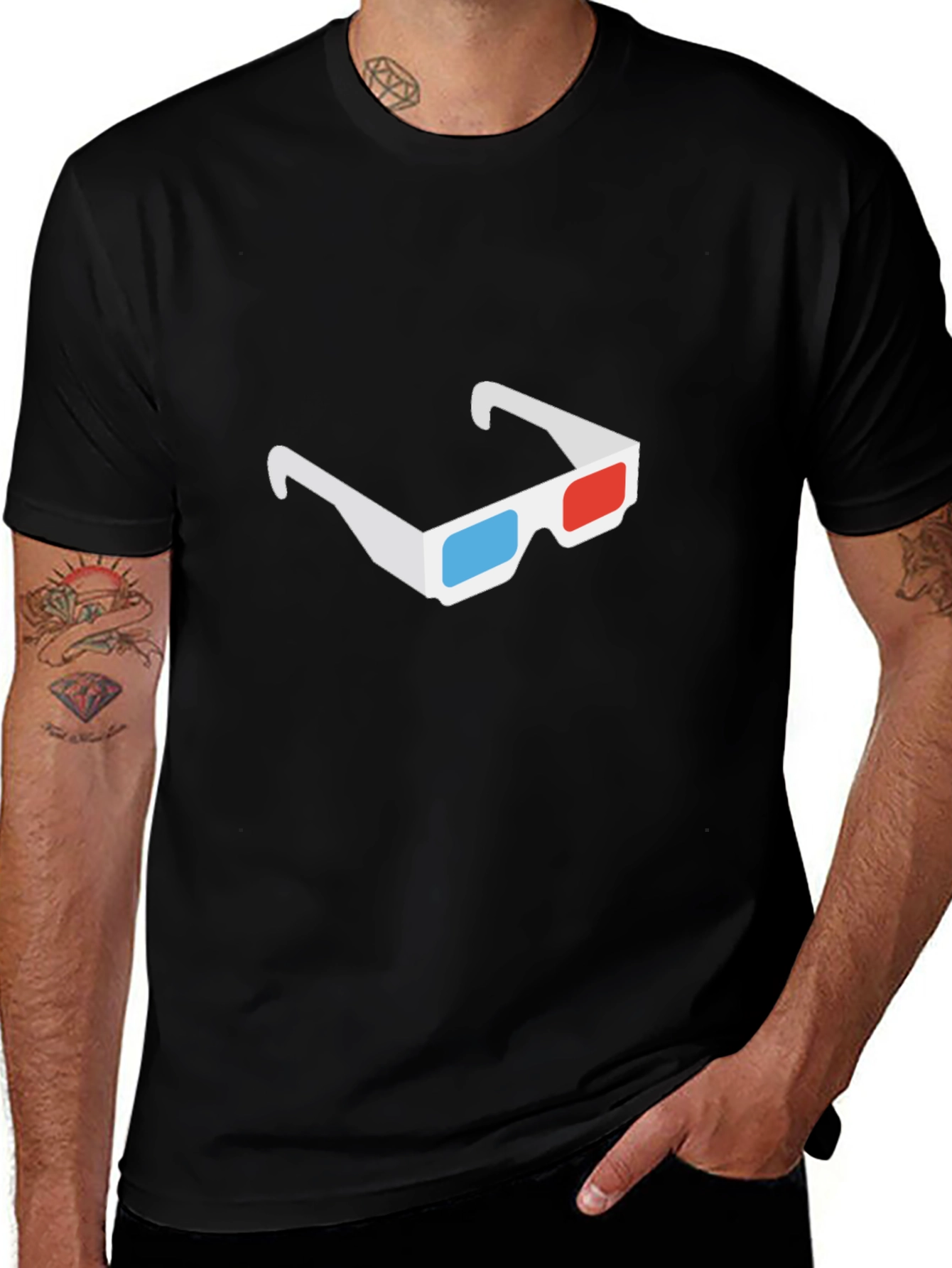 3D Glasses Graphic Tee - Modern Style