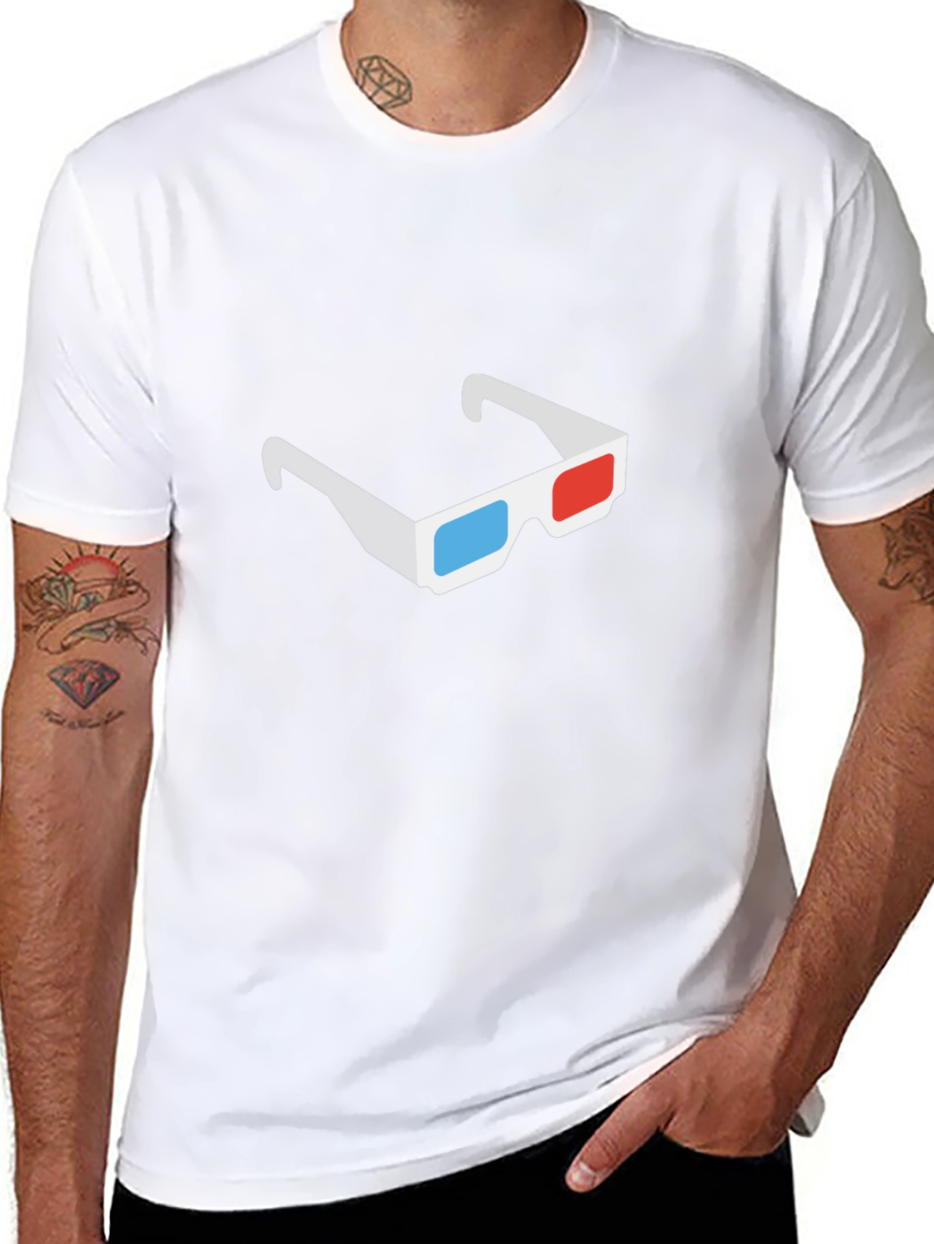 3D Glasses Graphic Tee - Modern Style