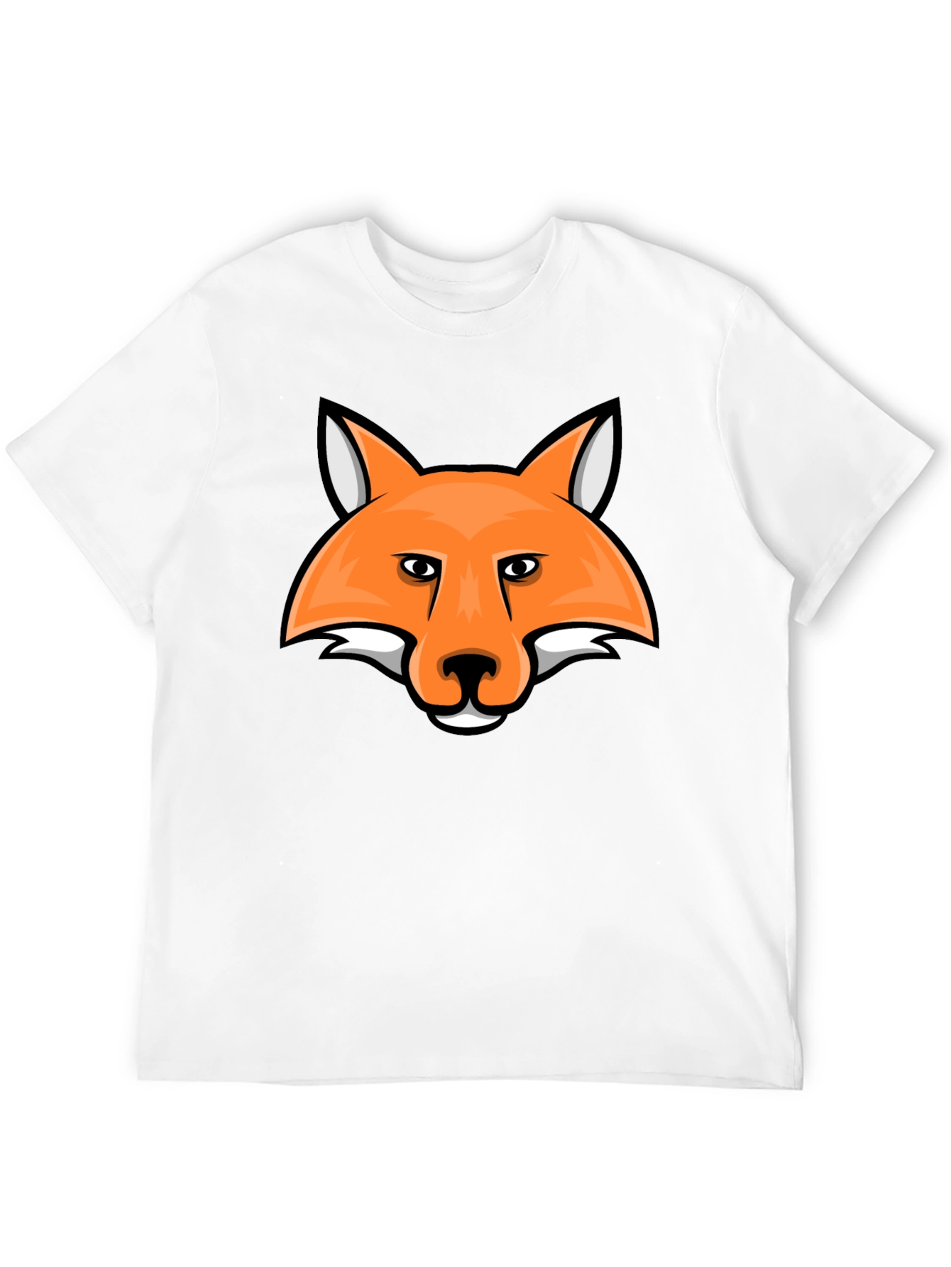 Fox Head Graphic Tee - Black Cotton T-Shirt