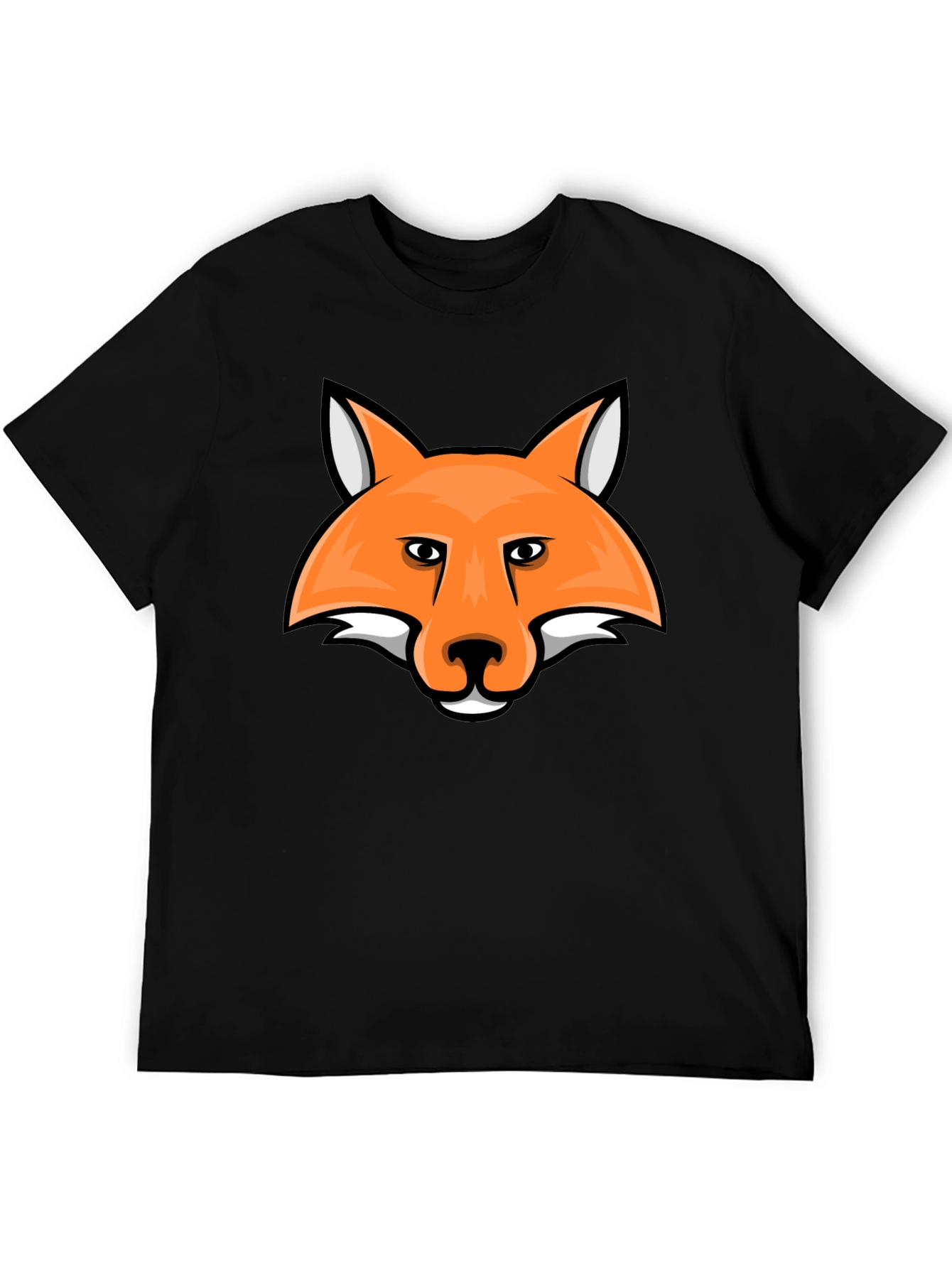 Fox Head Graphic Tee - Black Cotton T-Shirt