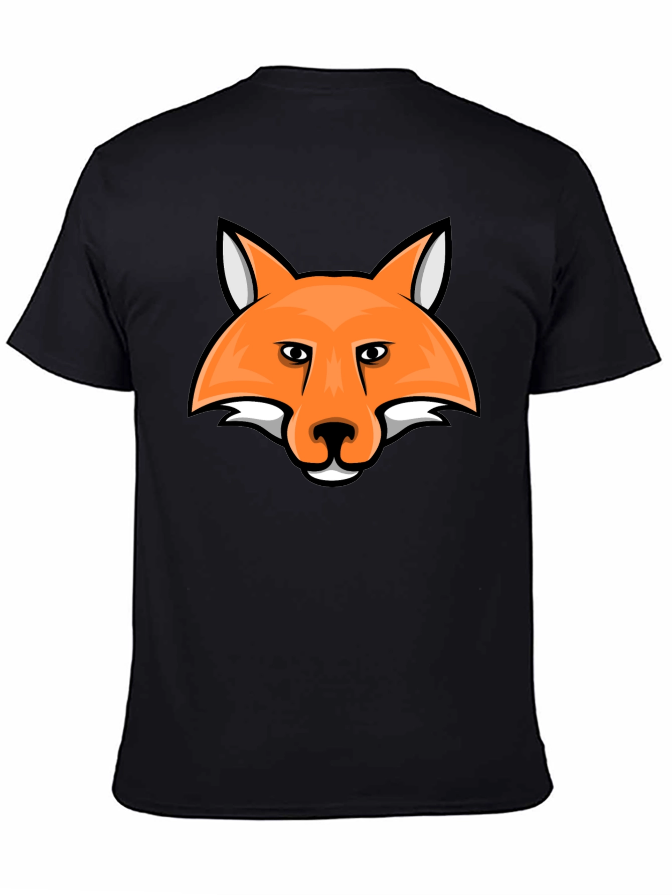 Fox Head Graphic Tee - Black Cotton T-Shirt