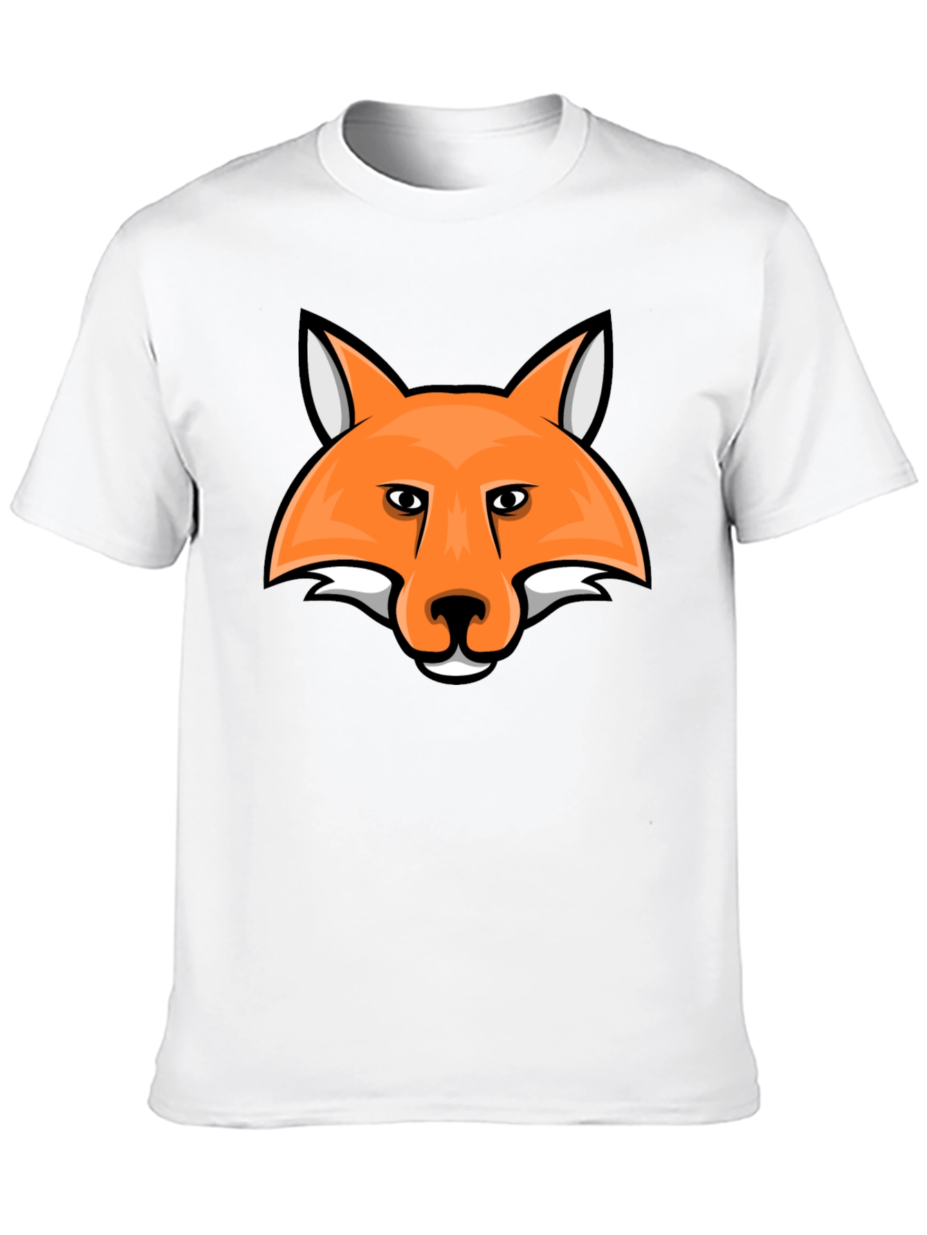 Fox Head Graphic Tee - Black Cotton T-Shirt