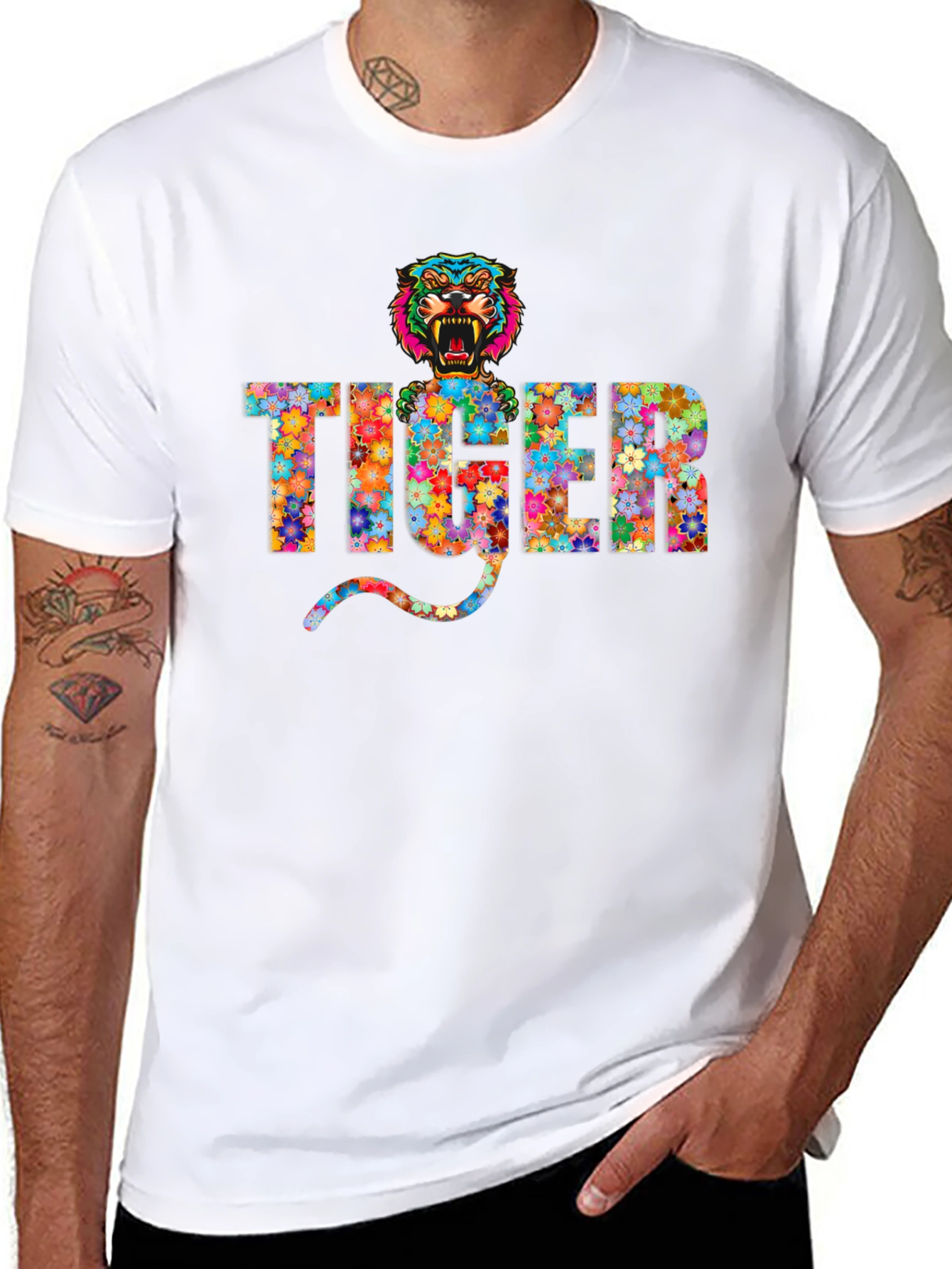 Floral Tiger Graphic T-Shirt