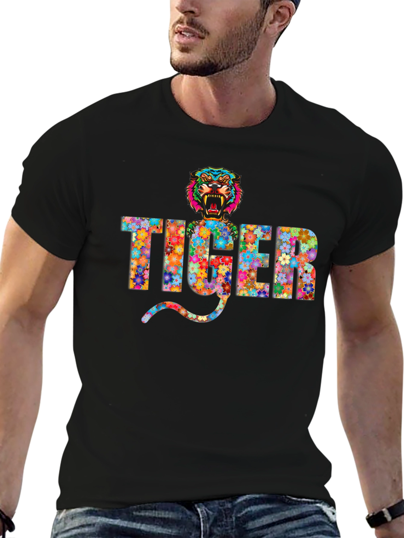 Floral Tiger Graphic T-Shirt