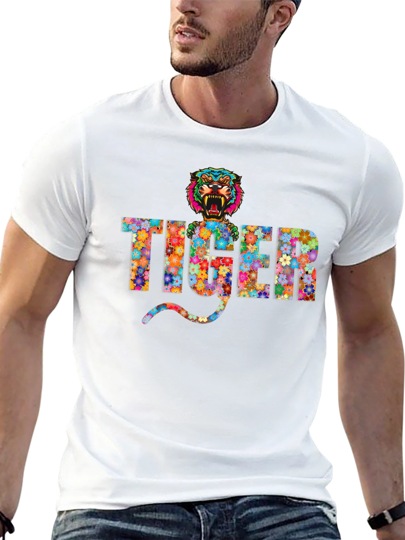 Floral Tiger Graphic T-Shirt