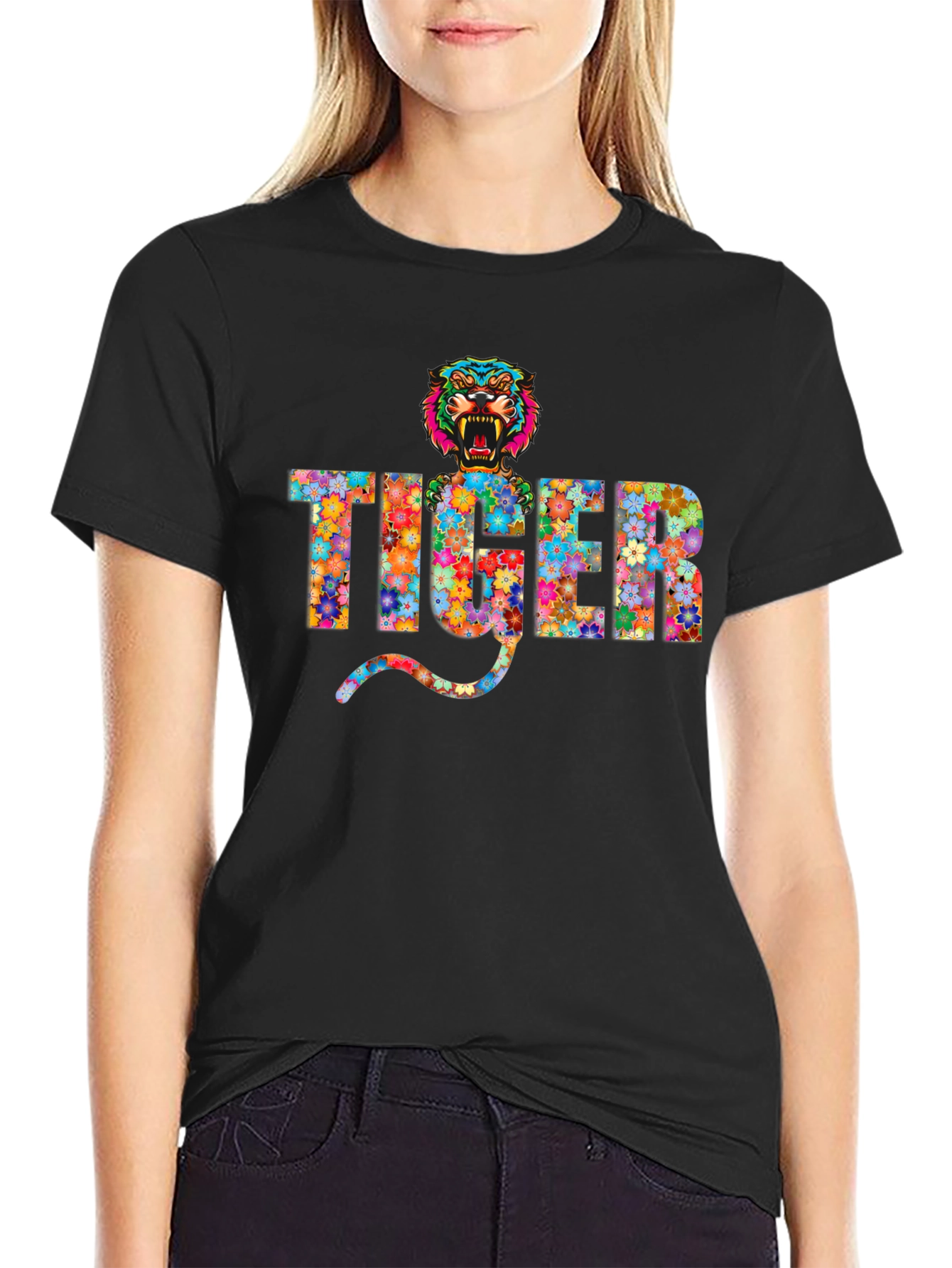 Floral Tiger Graphic T-Shirt