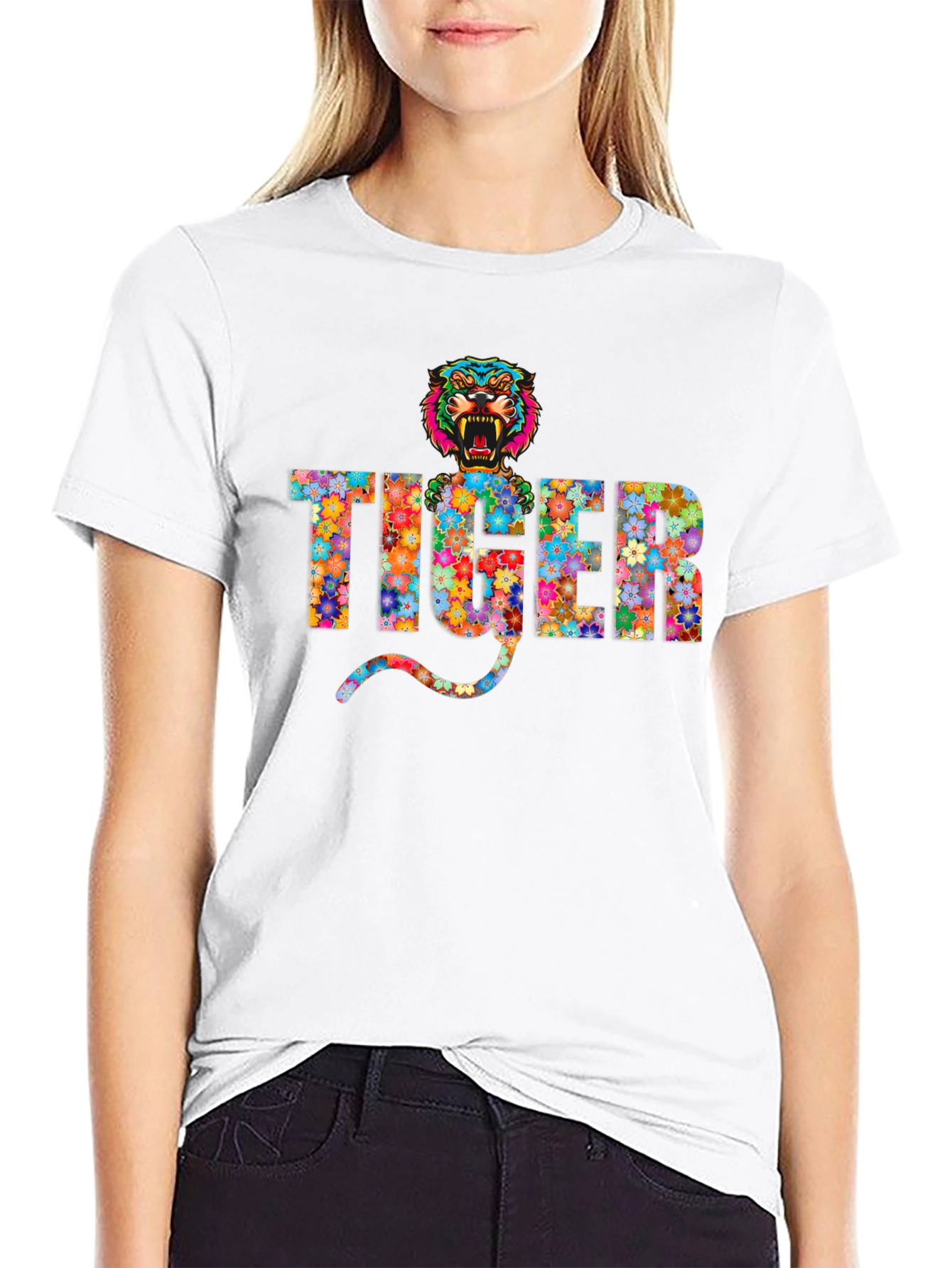 Floral Tiger Graphic T-Shirt