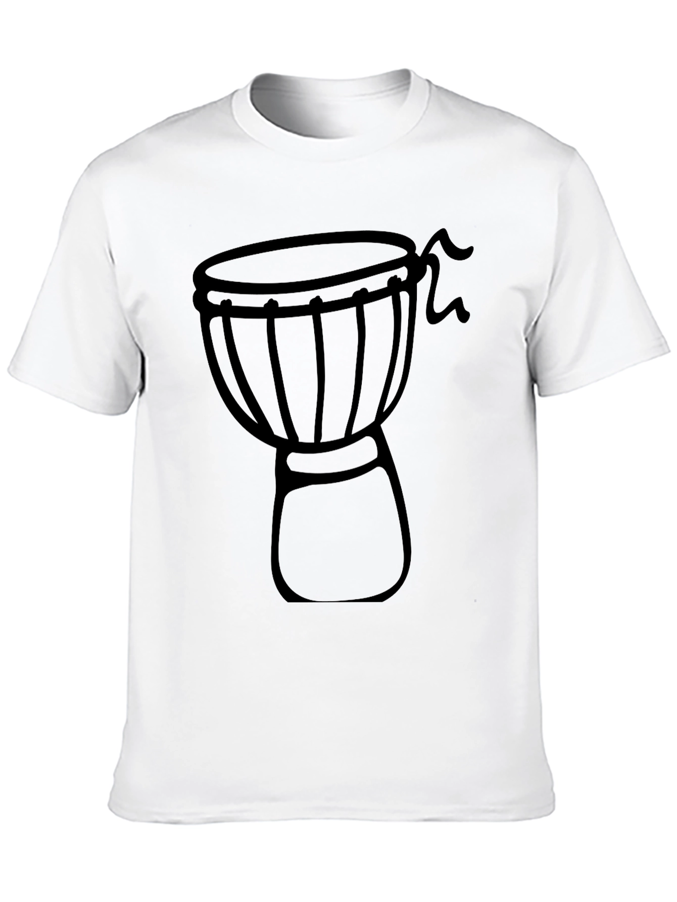 Djembe Drum Graphic Tee - Black Cotton Blend