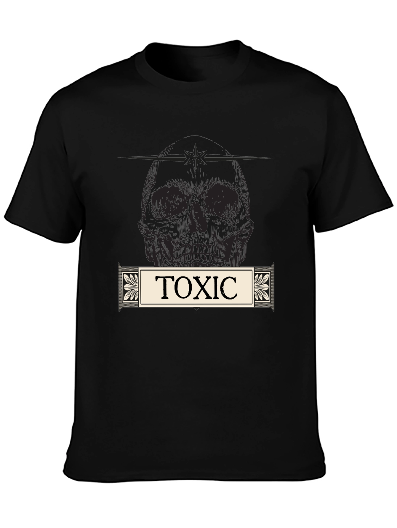 Toxic Skull Graphic Black T-Shirt