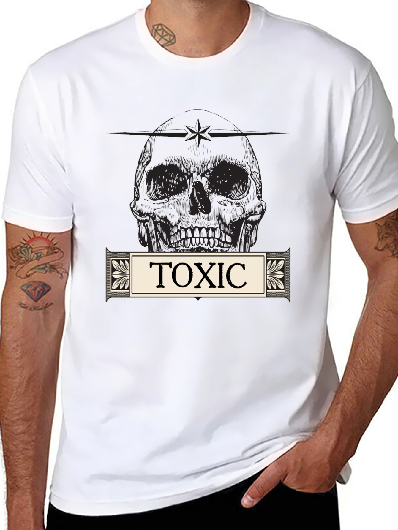 Toxic Skull Graphic Black T-Shirt