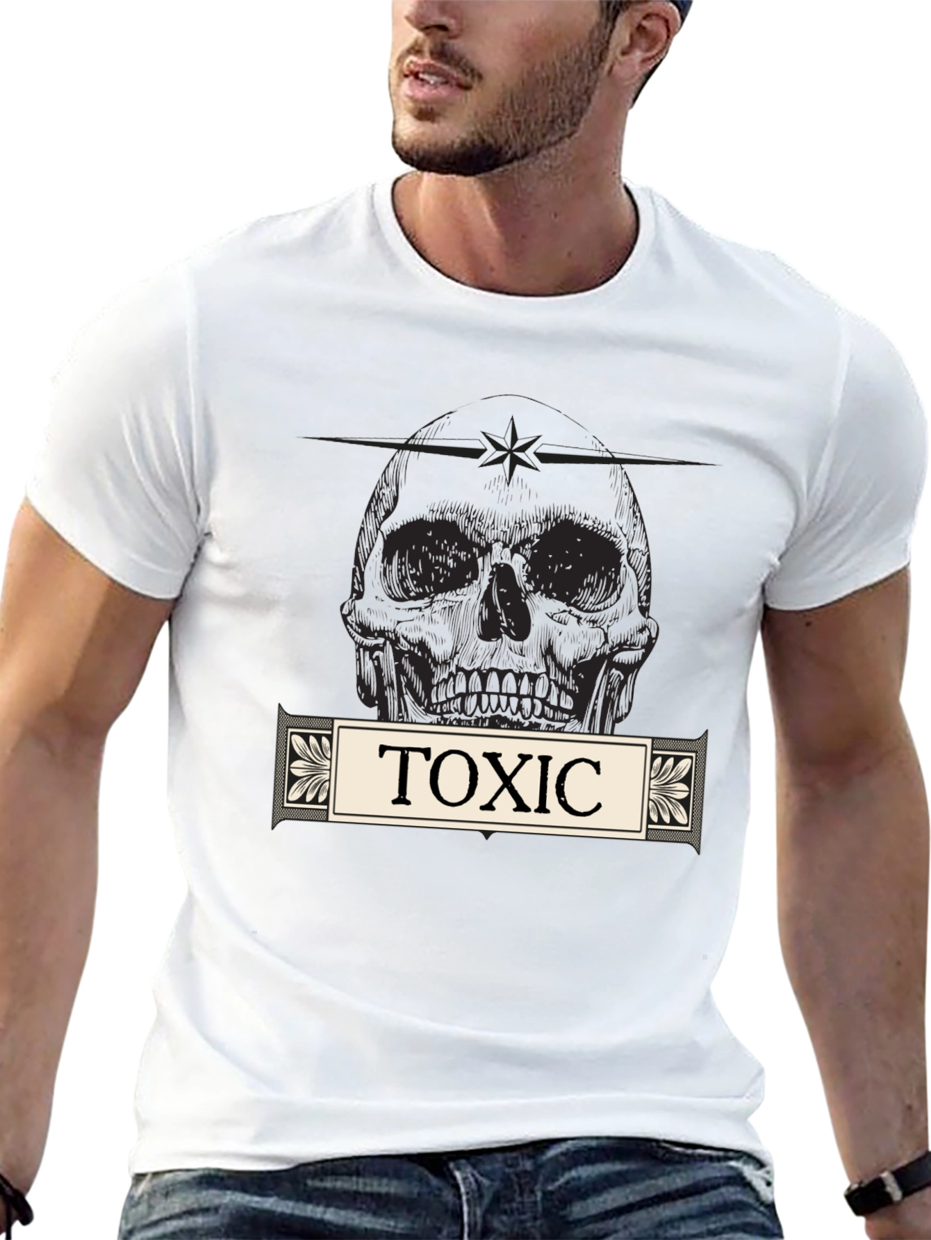 Toxic Skull Graphic Black T-Shirt