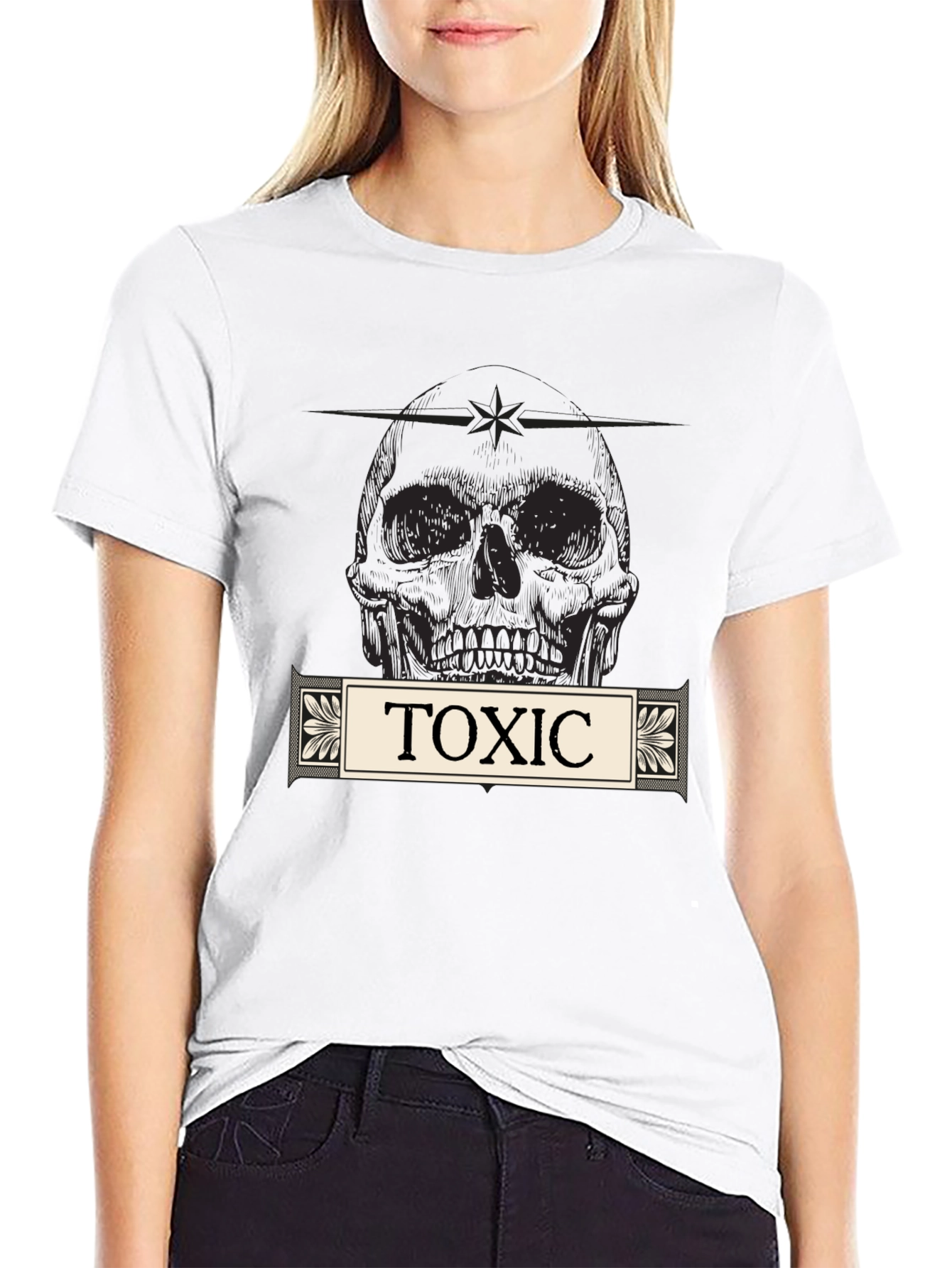 Toxic Skull Graphic Black T-Shirt
