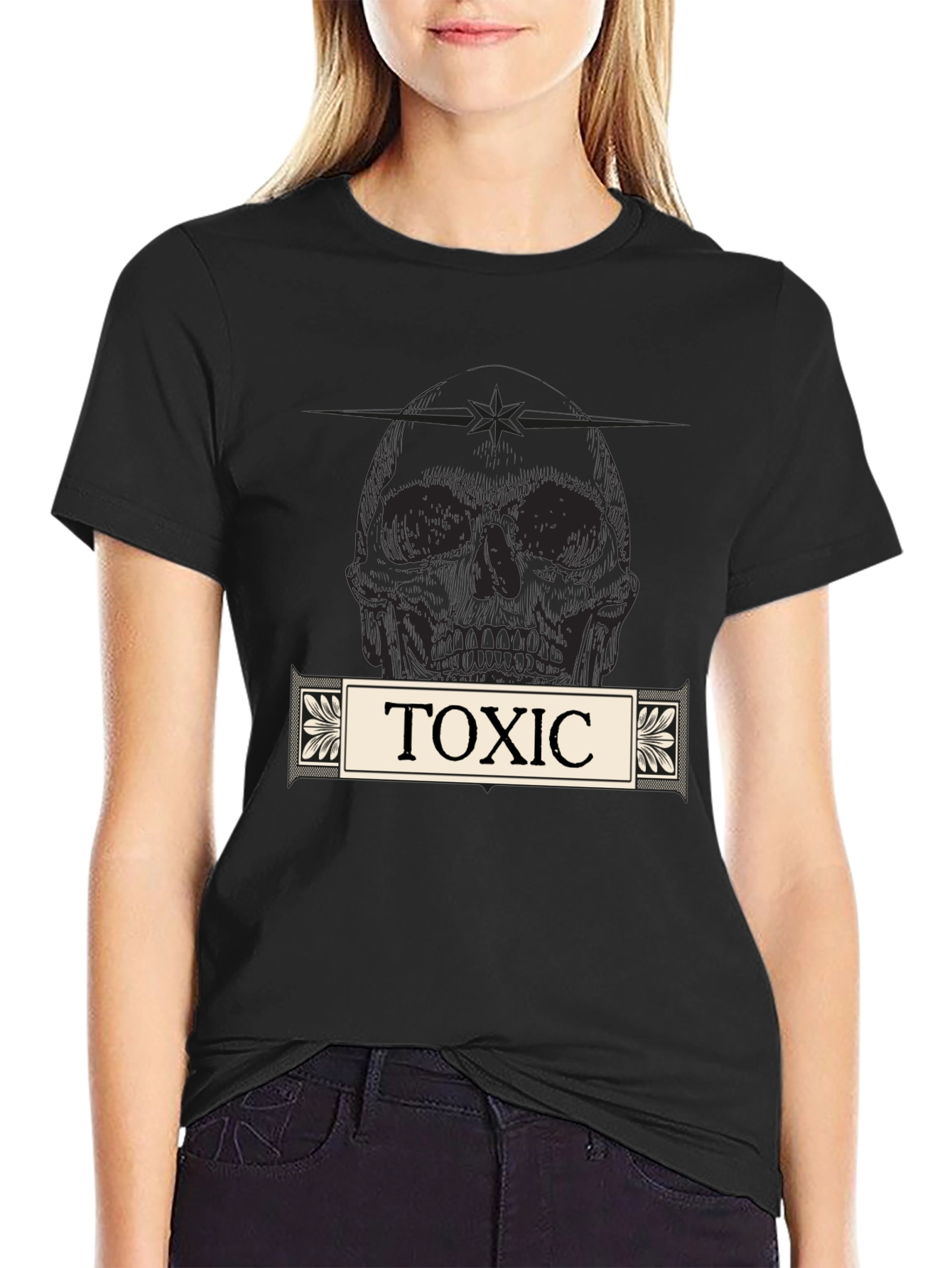 Toxic Skull Graphic Black T-Shirt
