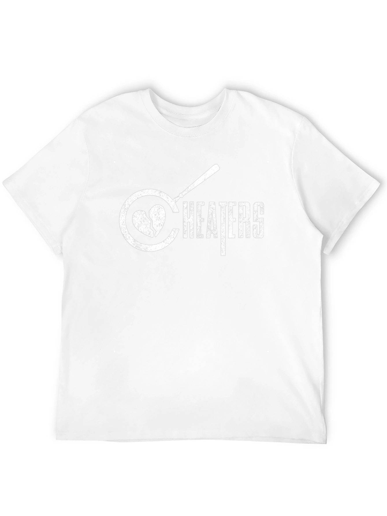Cheaters T-Shirt - Broken Heart Design - Black Tee