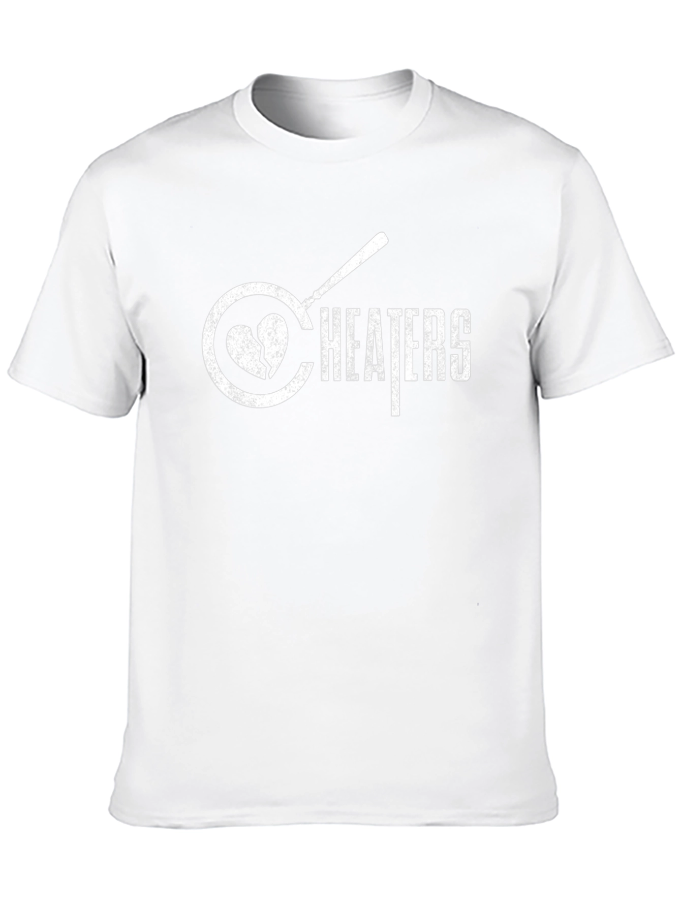 Cheaters T-Shirt - Broken Heart Design - Black Tee