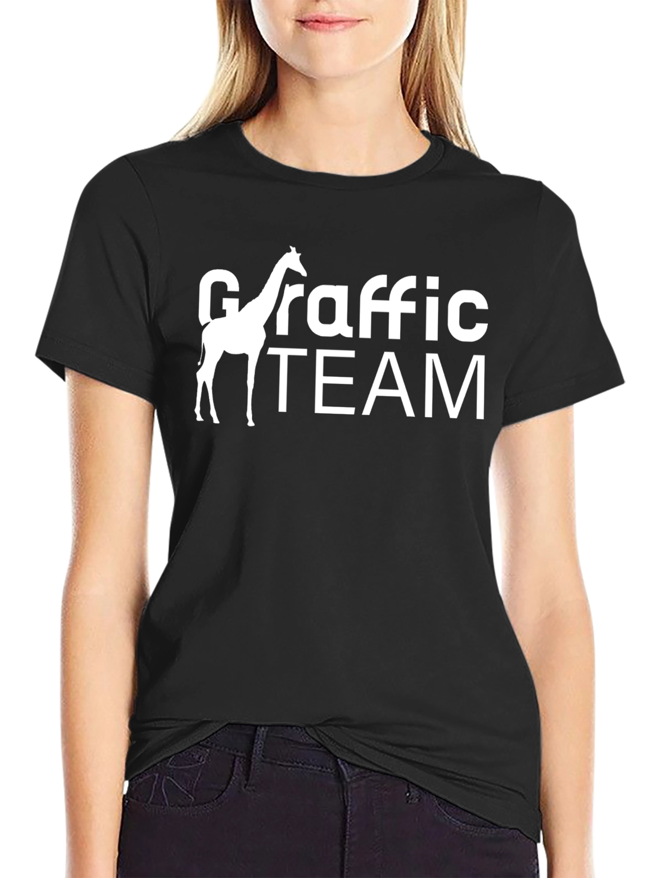 Giraffe Traffic Team Black Graphic Tee